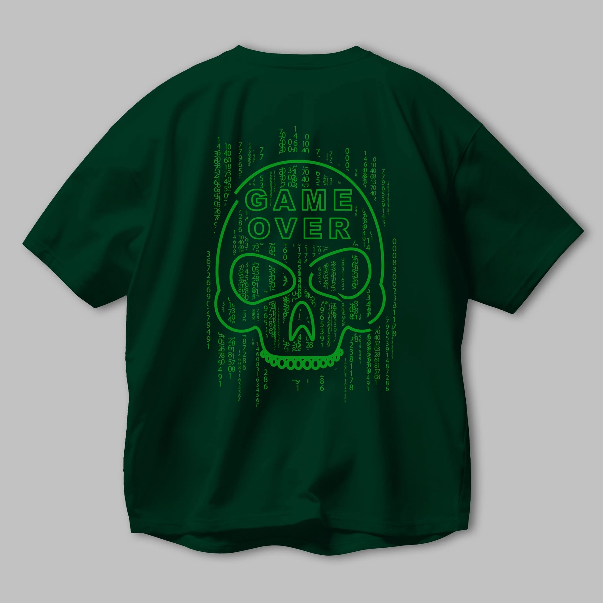 Game Over Arka Baskılı Oversize t-shirt Erkek Kadın Unisex