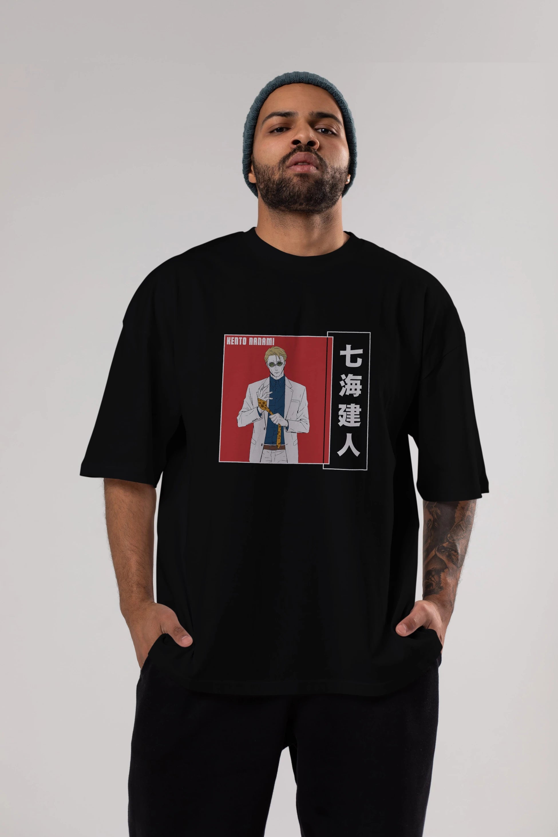 Kento Nanami 1 Anime Ön Baskılı Oversize t-shirt %100 pamuk Erkek Kadın Unisex