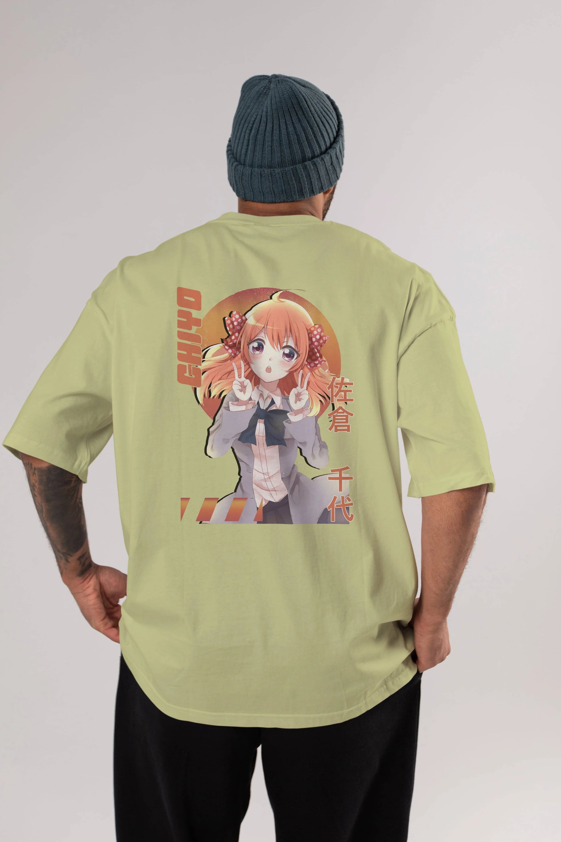 Chiyo Sakura 5 Anime Arka Baskılı Oversize t-shirt Erkek Kadın Unisex
