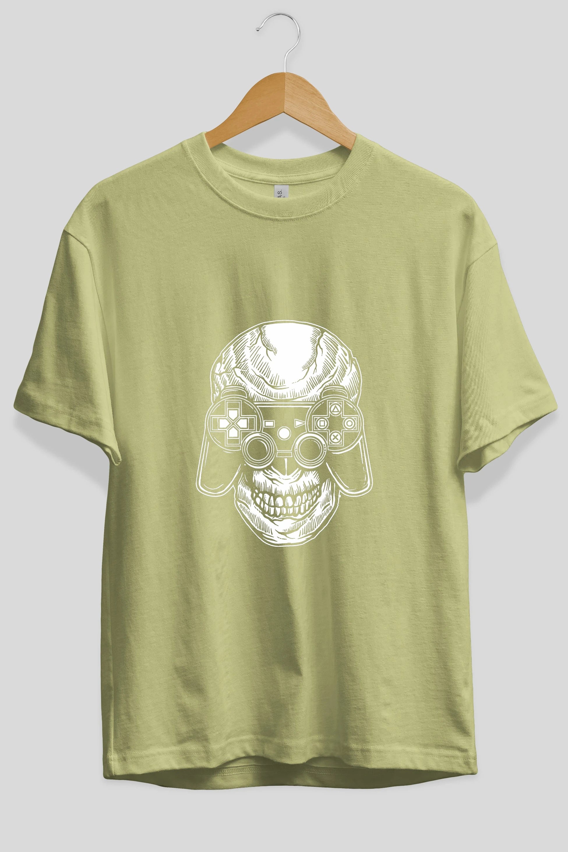 Skull Gamers Ön Baskılı Oversize t-shirt Erkek Kadın Unisex %100 Pamuk tişort