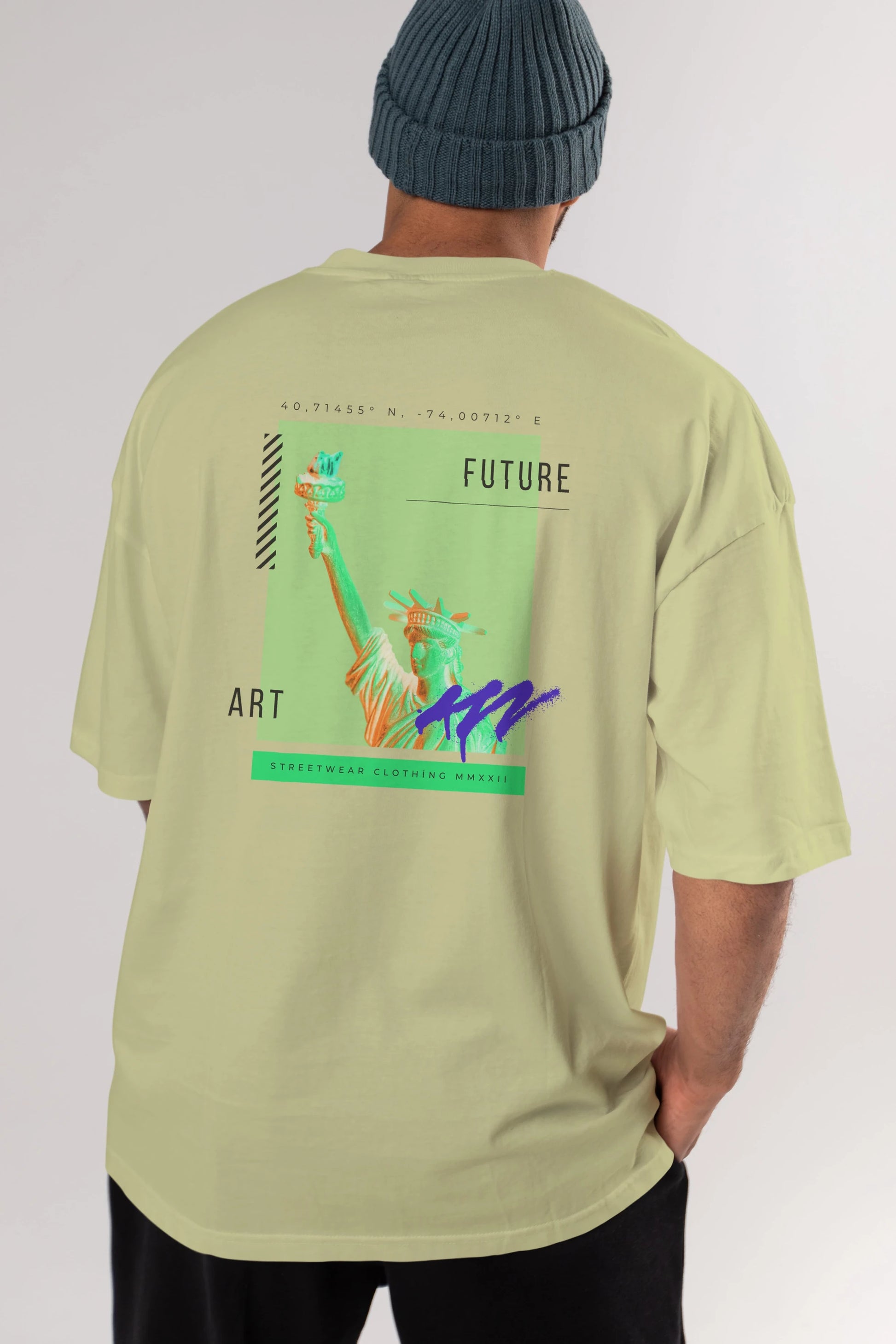 Future Streetwear Arka Baskılı Oversize t-shirt Erkek Kadın Unisex
