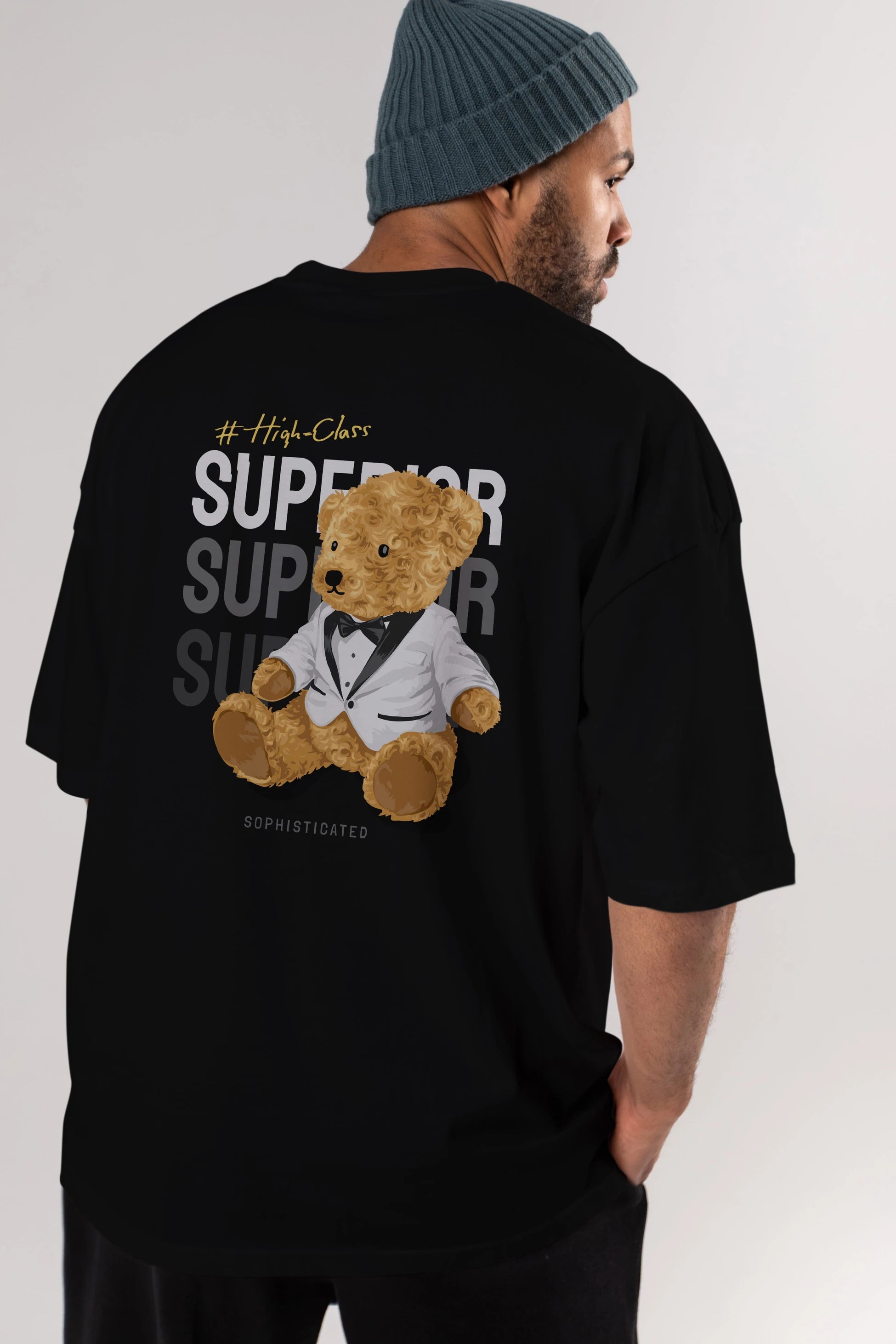 Teddy Bear Superior Arka Baskılı Oversize t-shirt Erkek Kadın Unisex %100 Pamuk