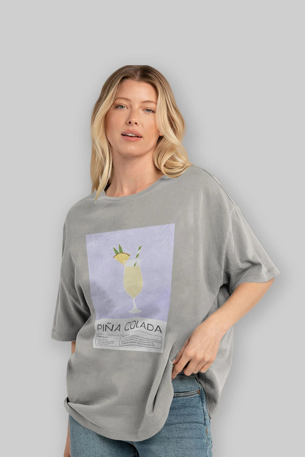 PIna Colada 6 Ön Baskılı Oversize t-shirt Erkek Kadın Unisex %100 Pamuk Bisiklet Yaka tişort