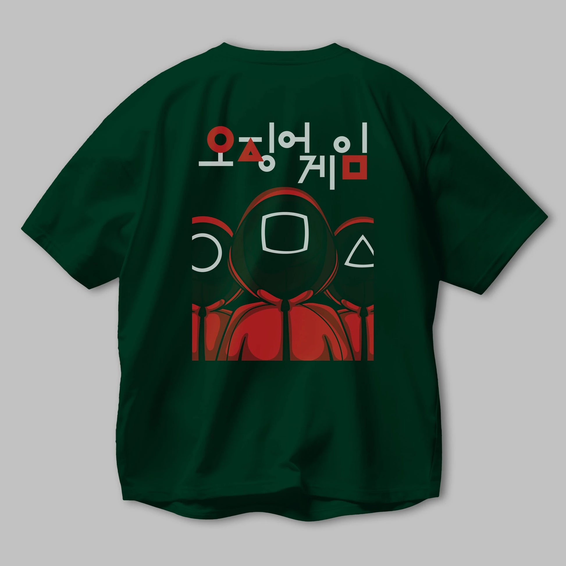 Squid Game (7) Arka Baskılı Oversize t-shirt Erkek Kadın Unisex %100 Pamuk Bisiklet Yaka tişort
