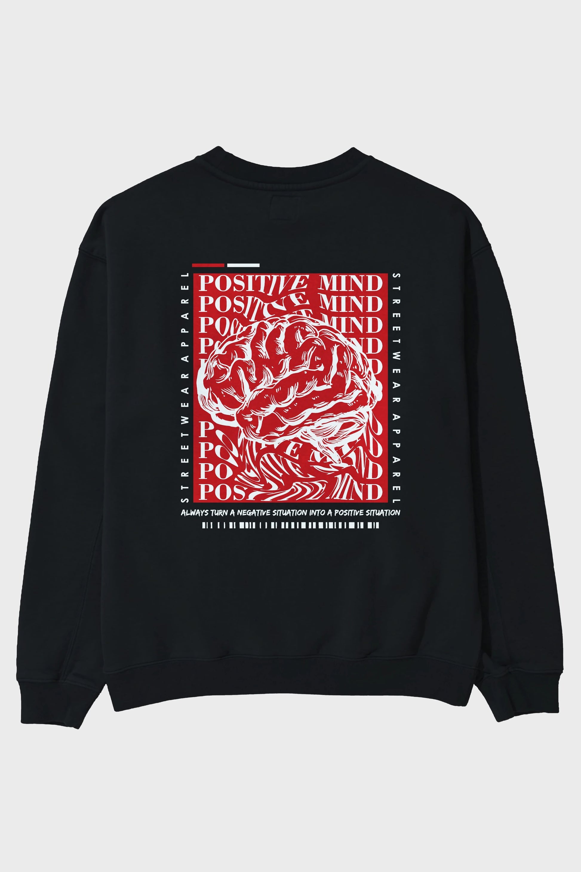 Positive Mind Arka Baskılı Oversize Sweatshirt Erkek Kadın Unisex