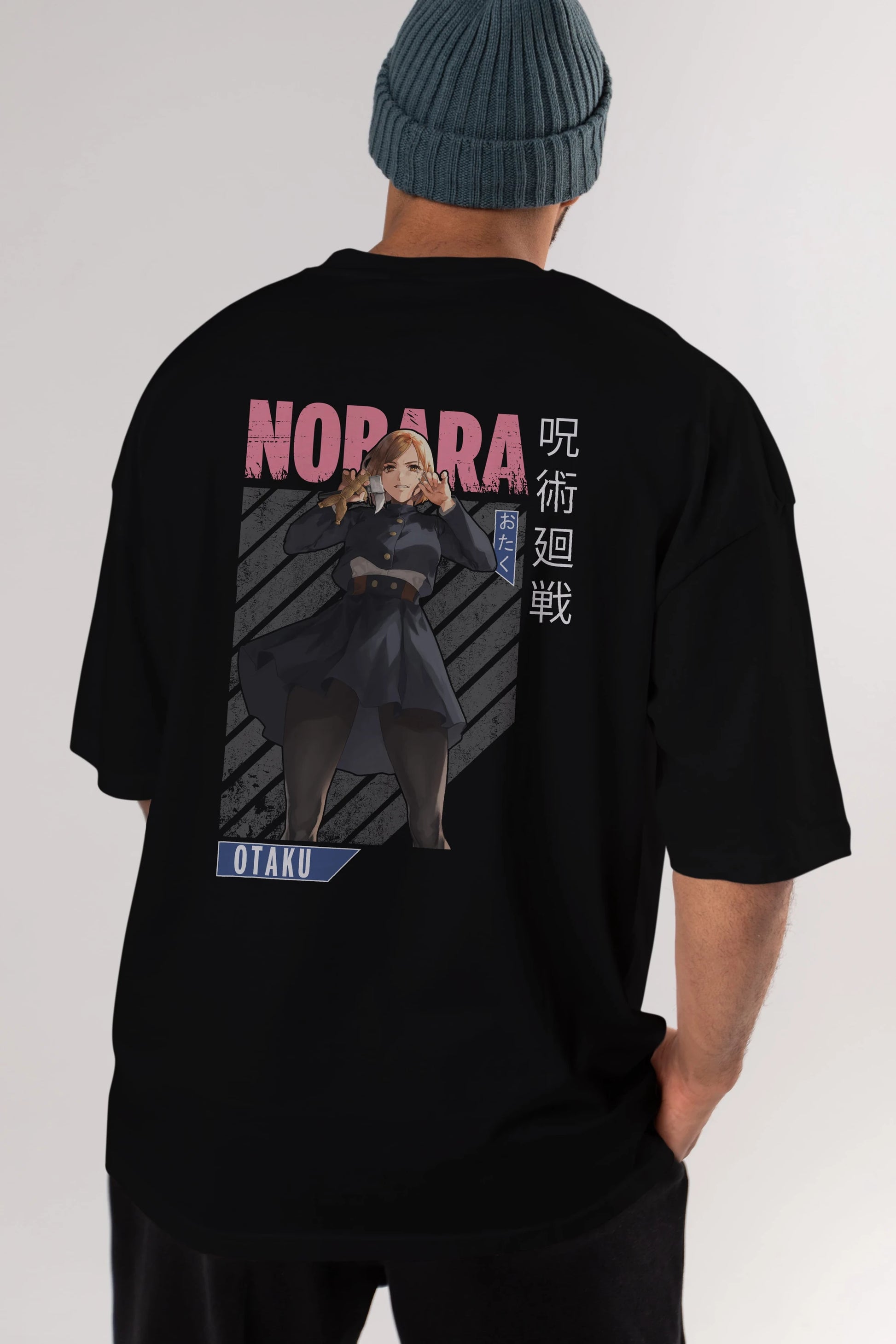 Nobara Kugisaki 4 Anime Arka Baskılı Oversize t-shirt Erkek Kadın Unisex