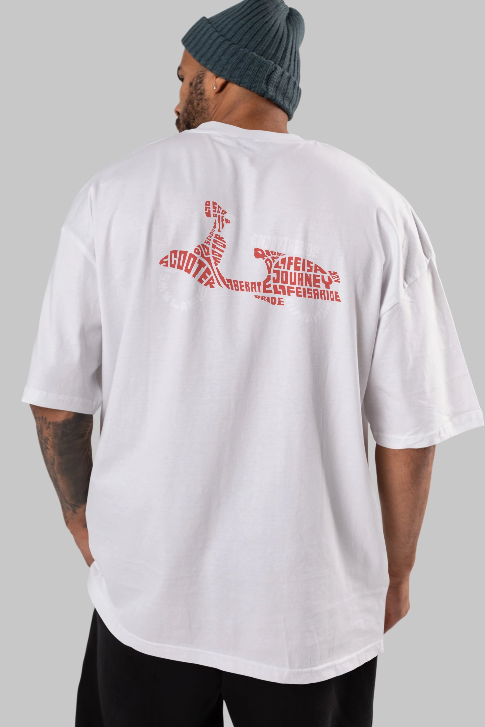Enjoy The Ride Arka Baskılı Oversize t-shirt %100 pamuk Erkek Kadın Unisex