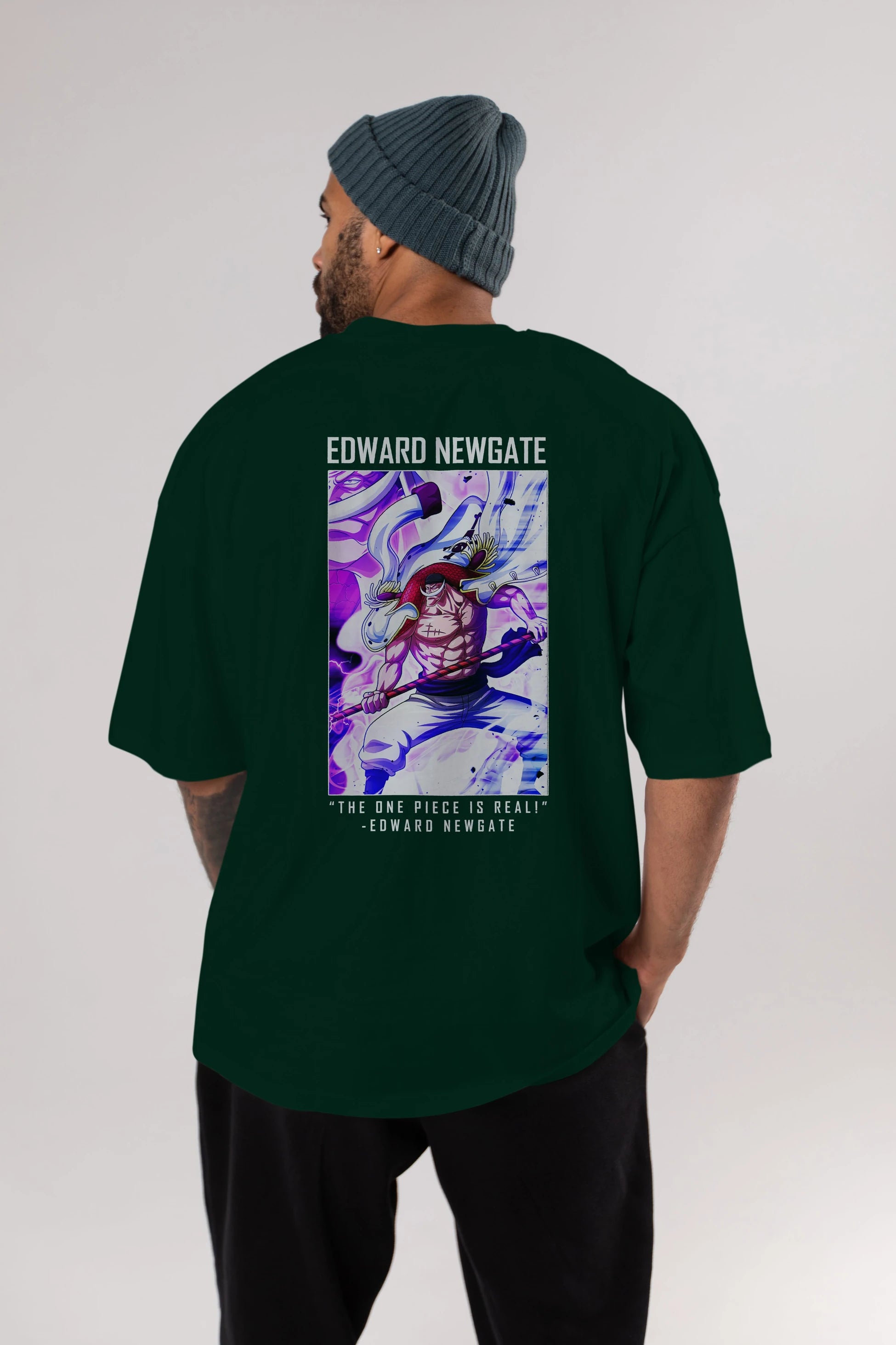 Edward Newgate Anime Arka Baskılı Oversize t-shirt Erkek Kadın Unisex %100 pamuk tişort