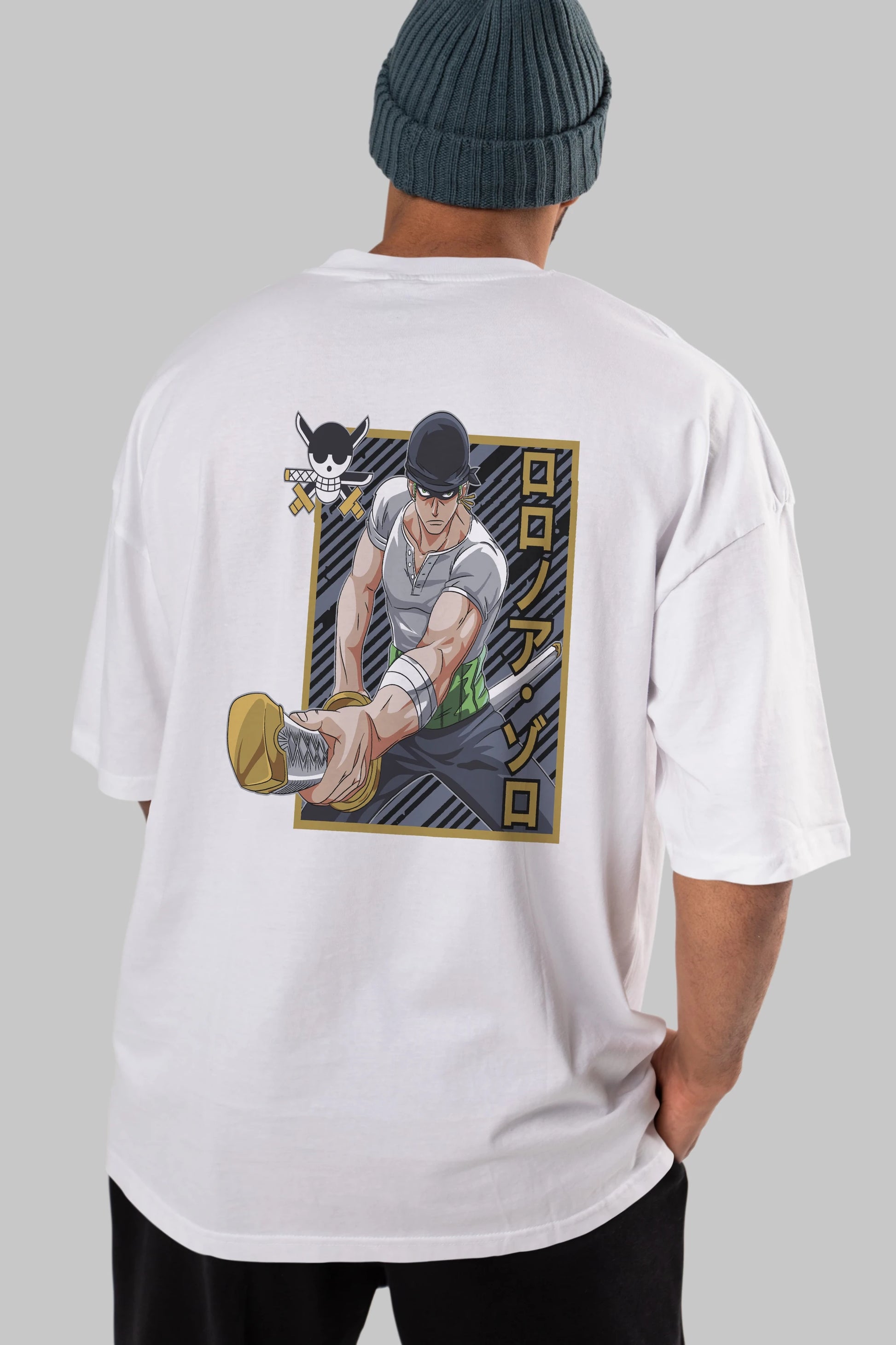 RORONOA ZORO Anime Arka Baskılı Oversize t-shirt Erkek Kadın Unisex