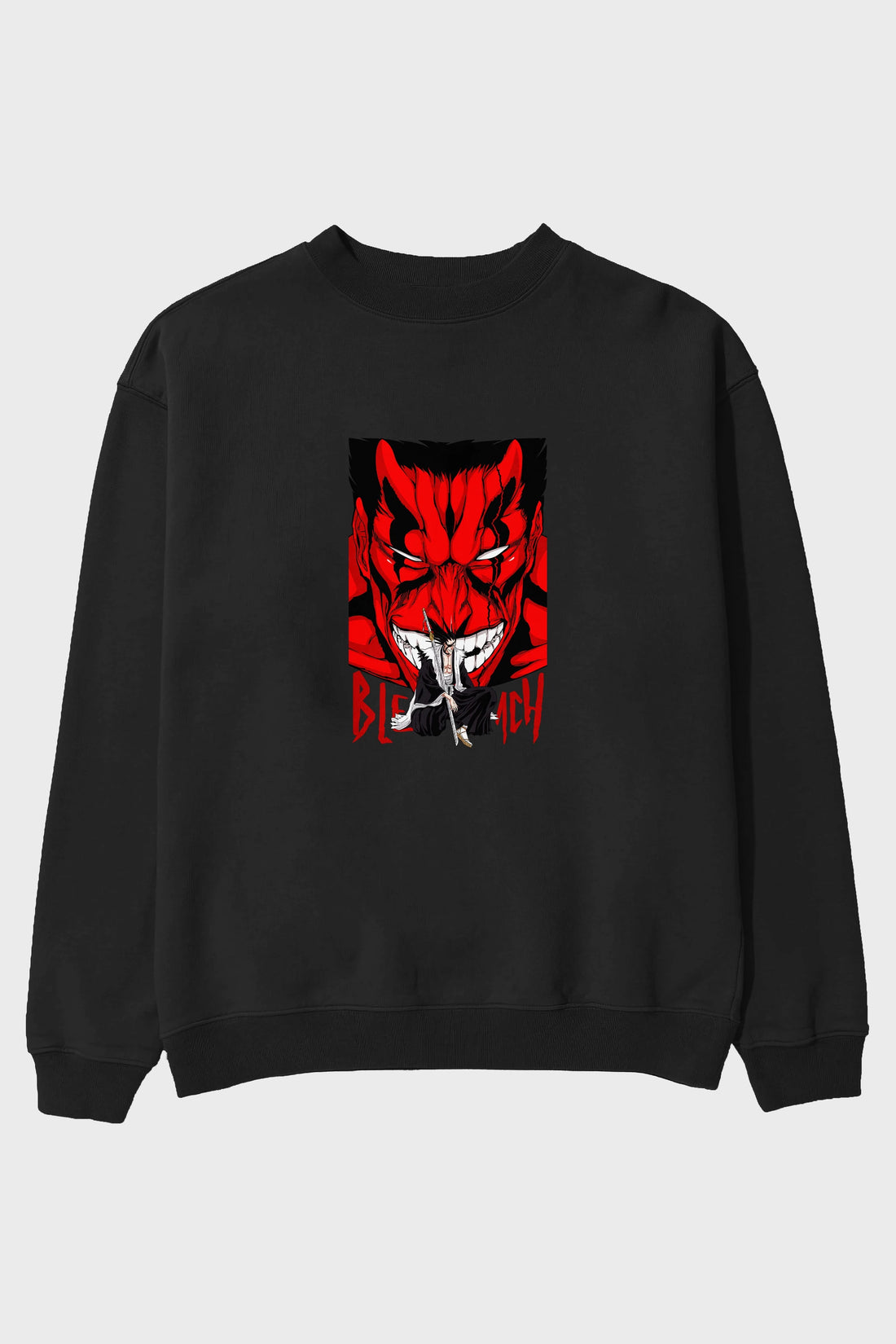 KENPACHI ZARAKI BLEACH Anime Ön Baskılı Oversize Sweatshirt Erkek Kadın Unisex