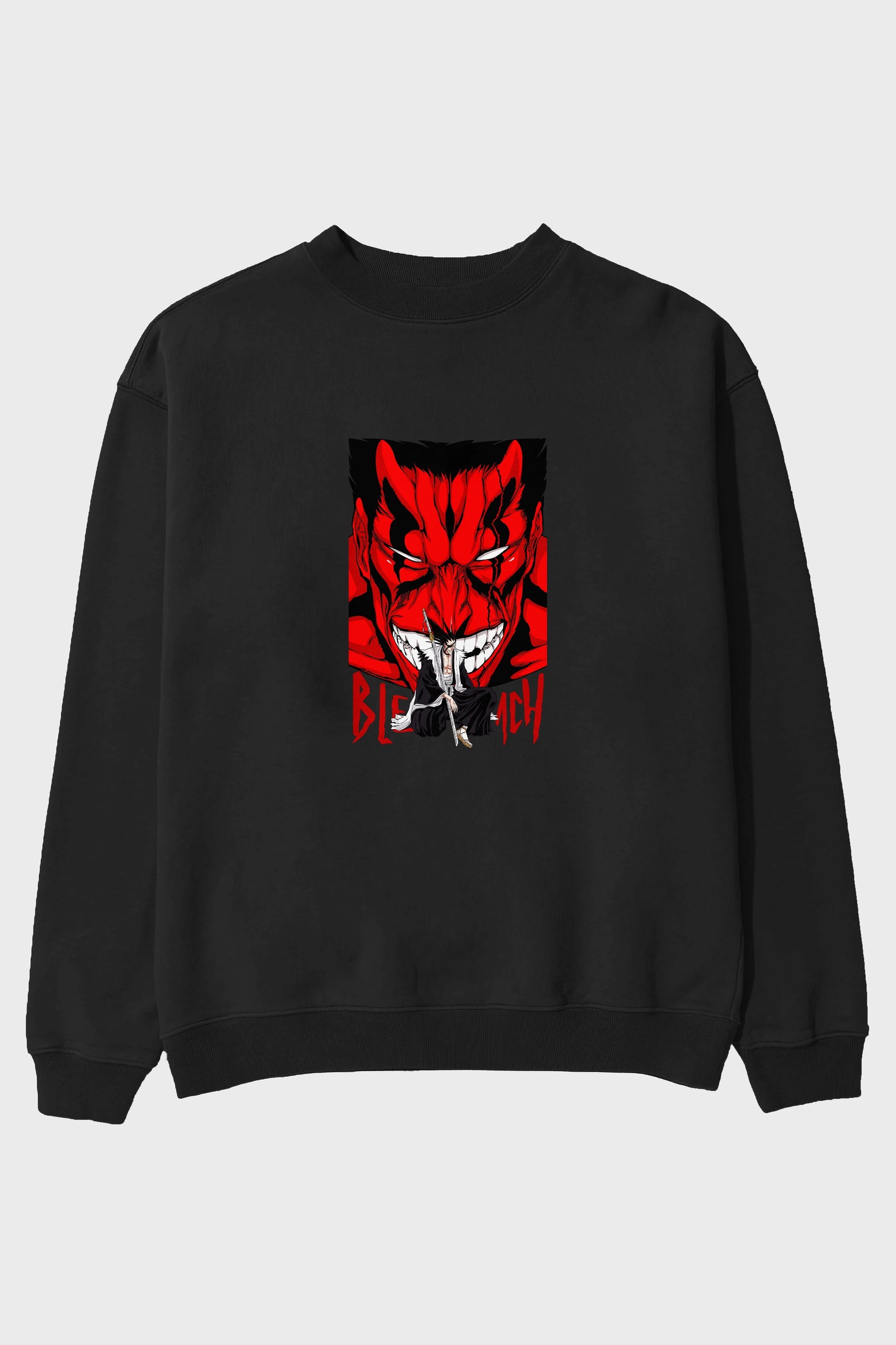 KENPACHI ZARAKI BLEACH Anime Ön Baskılı Oversize Sweatshirt Erkek Kadın Unisex