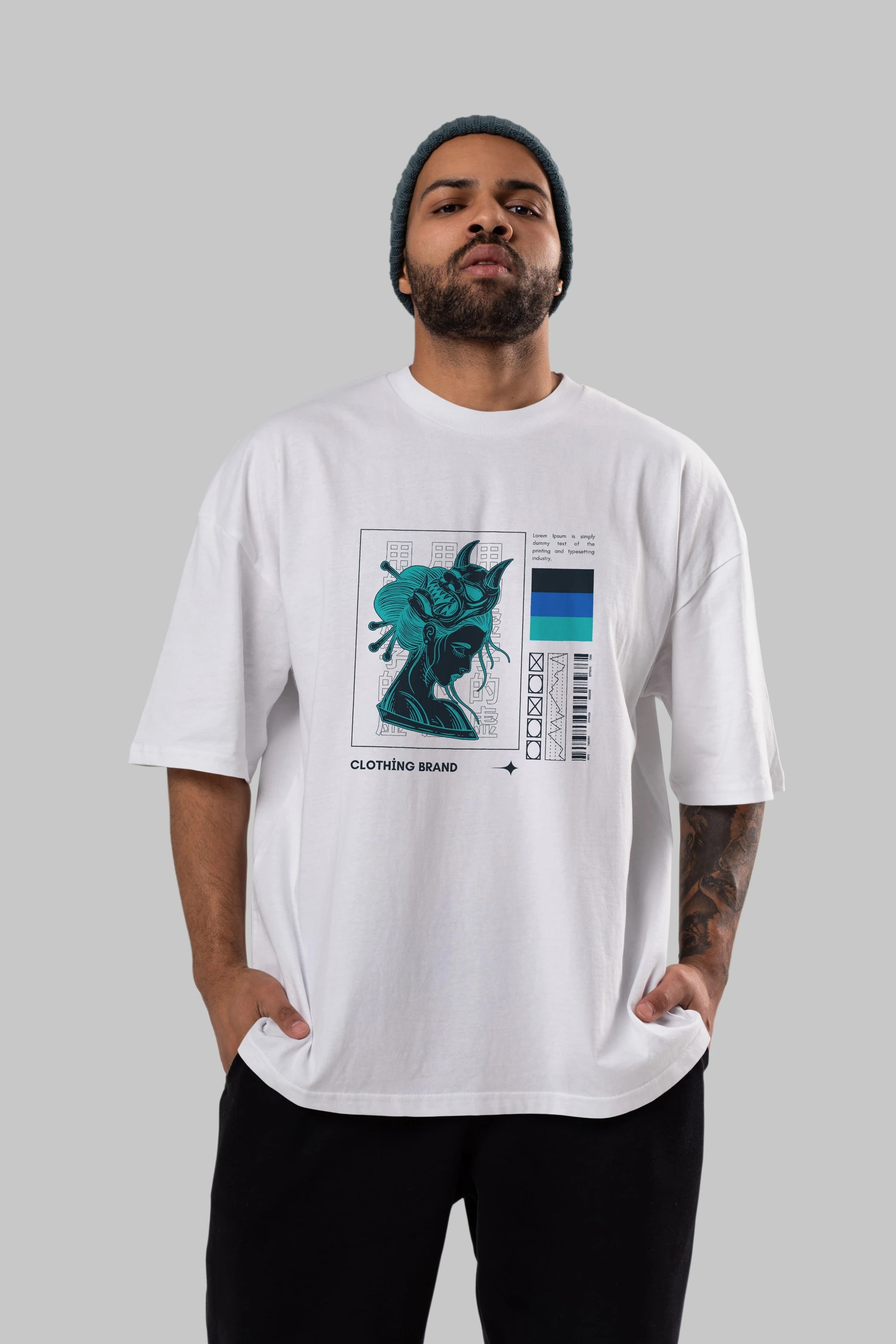Hipster Japanese Style 2 Ön Baskılı Oversize t-shirt Erkek Kadın Unisex
