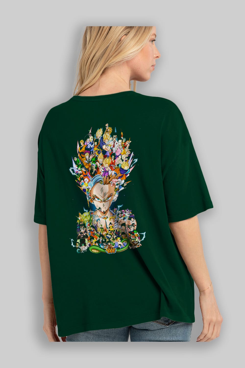 DRAGON BALL ART (2) Anime Arka Baskılı Oversize t-shirt Erkek Kadın Unisex