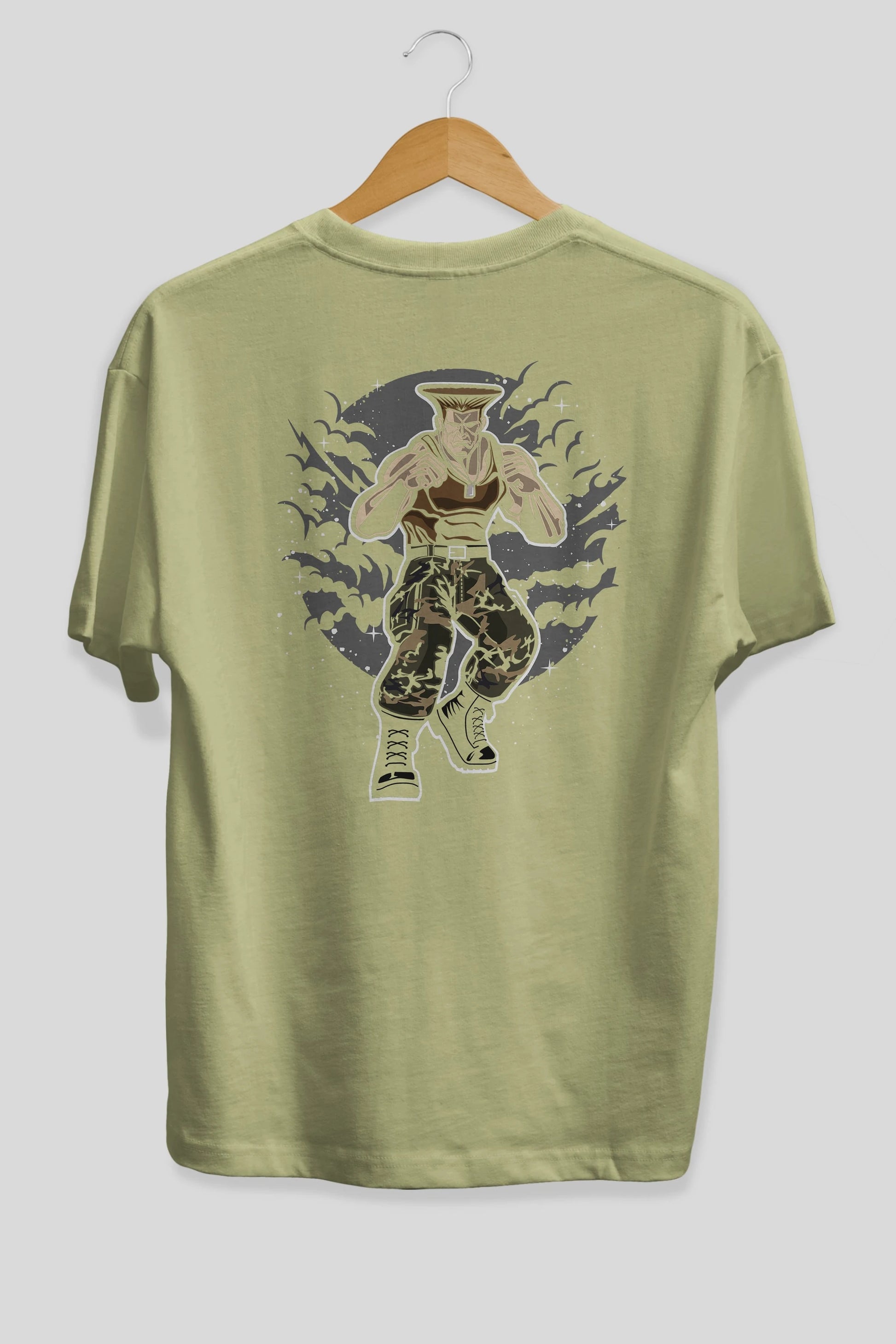 Guile Arka Baskılı Oversize t-shirt Erkek Kadın Unisex %100 Pamuk