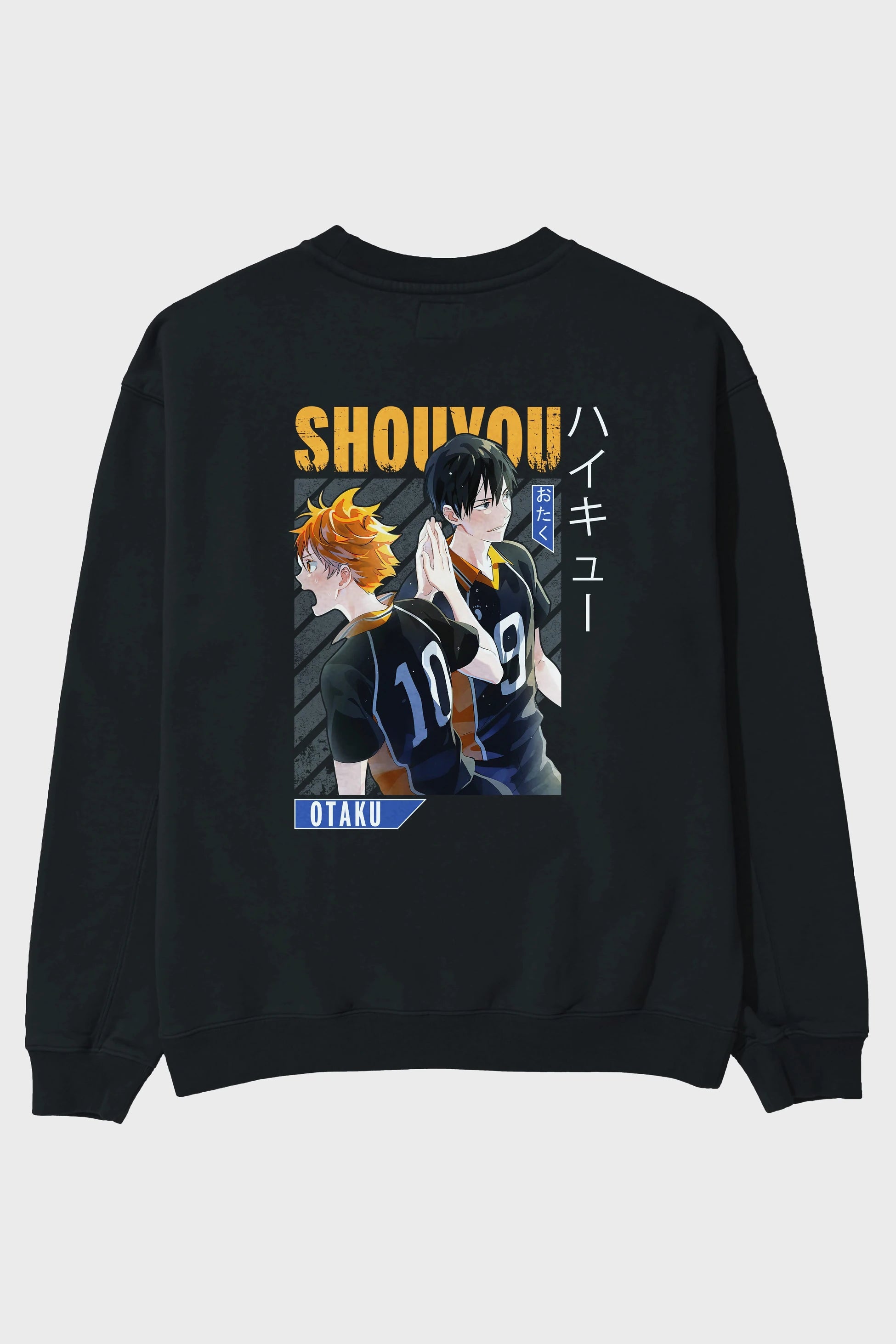 Shouyou Hinata 12 Anime Arka Baskılı Oversize Sweatshirt Erkek Kadın Unisex
