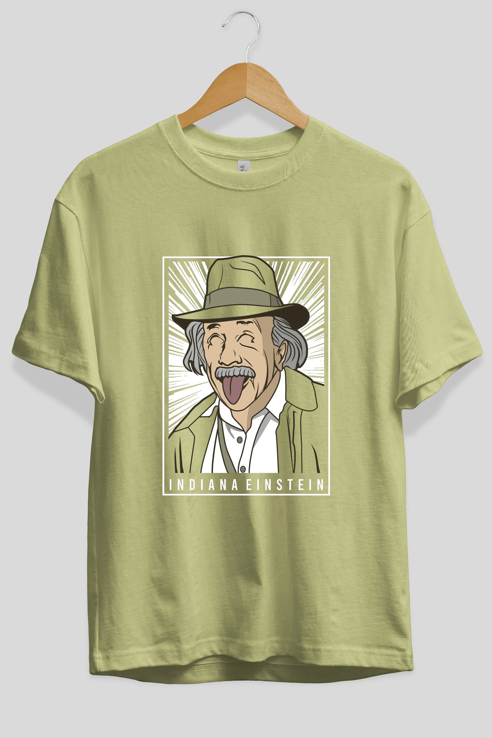 Indiana Jones Einstein Ön Baskılı Oversize t-shirt Erkek Kadın Unisex %100 Pamuk tişort