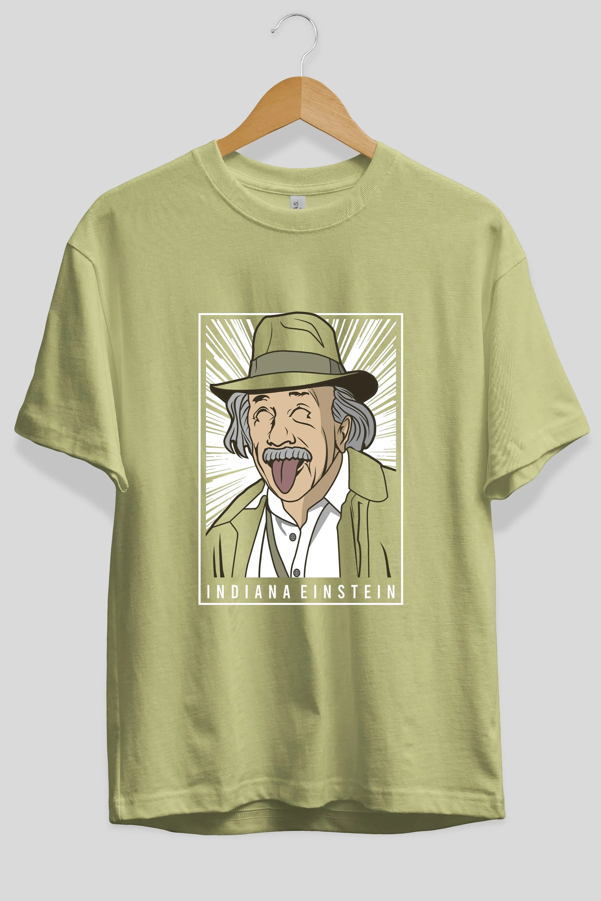 Indiana Jones Einstein Ön Baskılı Oversize t-shirt Erkek Kadın Unisex %100 Pamuk tişort