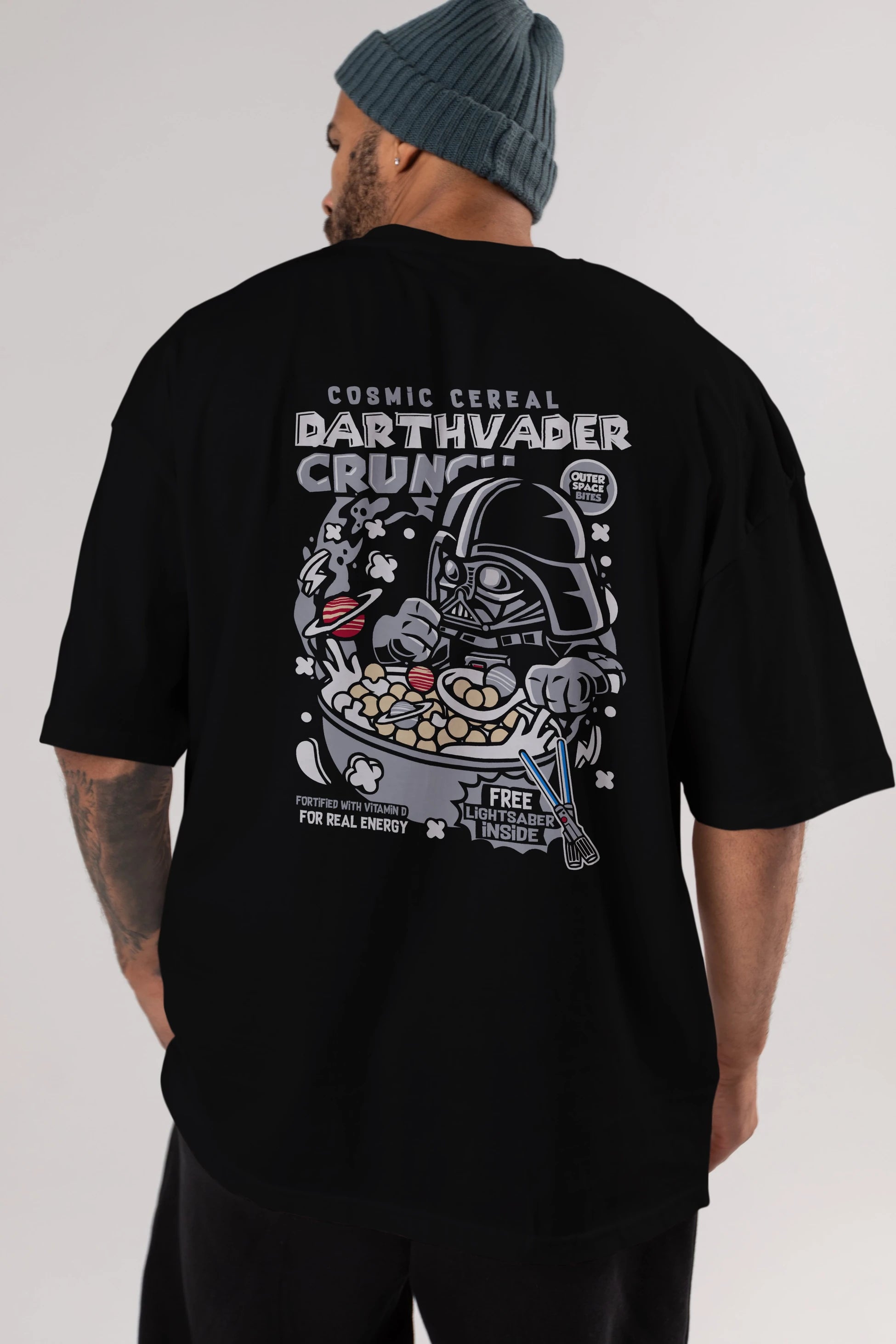 Darth Vader (2) Arka Baskılı Oversize t-shirt Erkek Kadın Unisex %100 Pamuk Bisiklet Yaka tişort