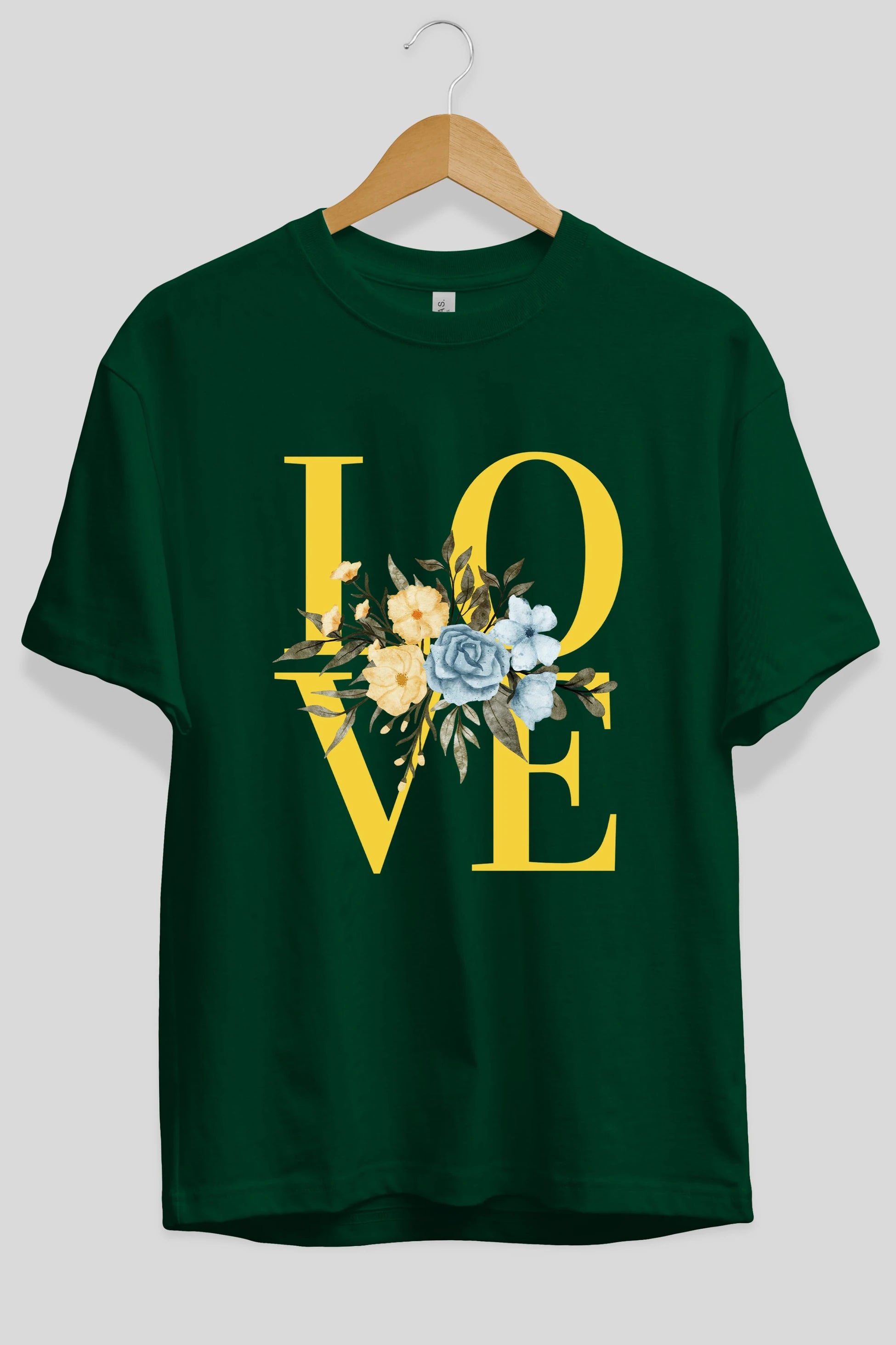 Love Flower Ön Baskılı Oversize t-shirt Erkek Kadın Unisex