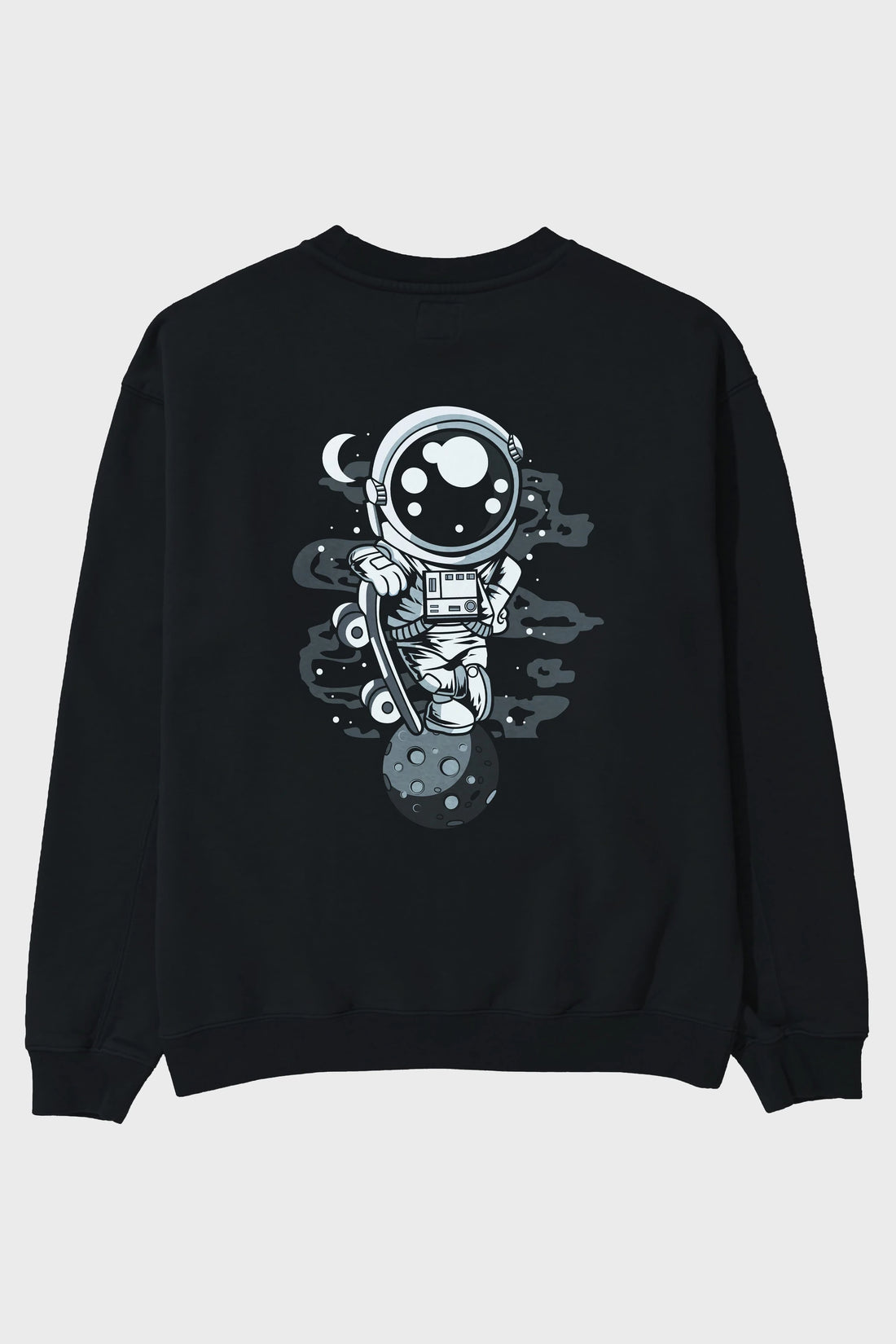 Astronaut Skater Boy Arka Baskılı Oversize Sweatshirt Erkek Kadın Unisex