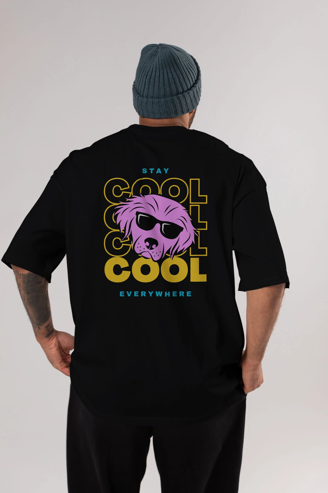 Cool Dog 2 Arka Baskılı Oversize t-shirt Erkek Kadın Unisex