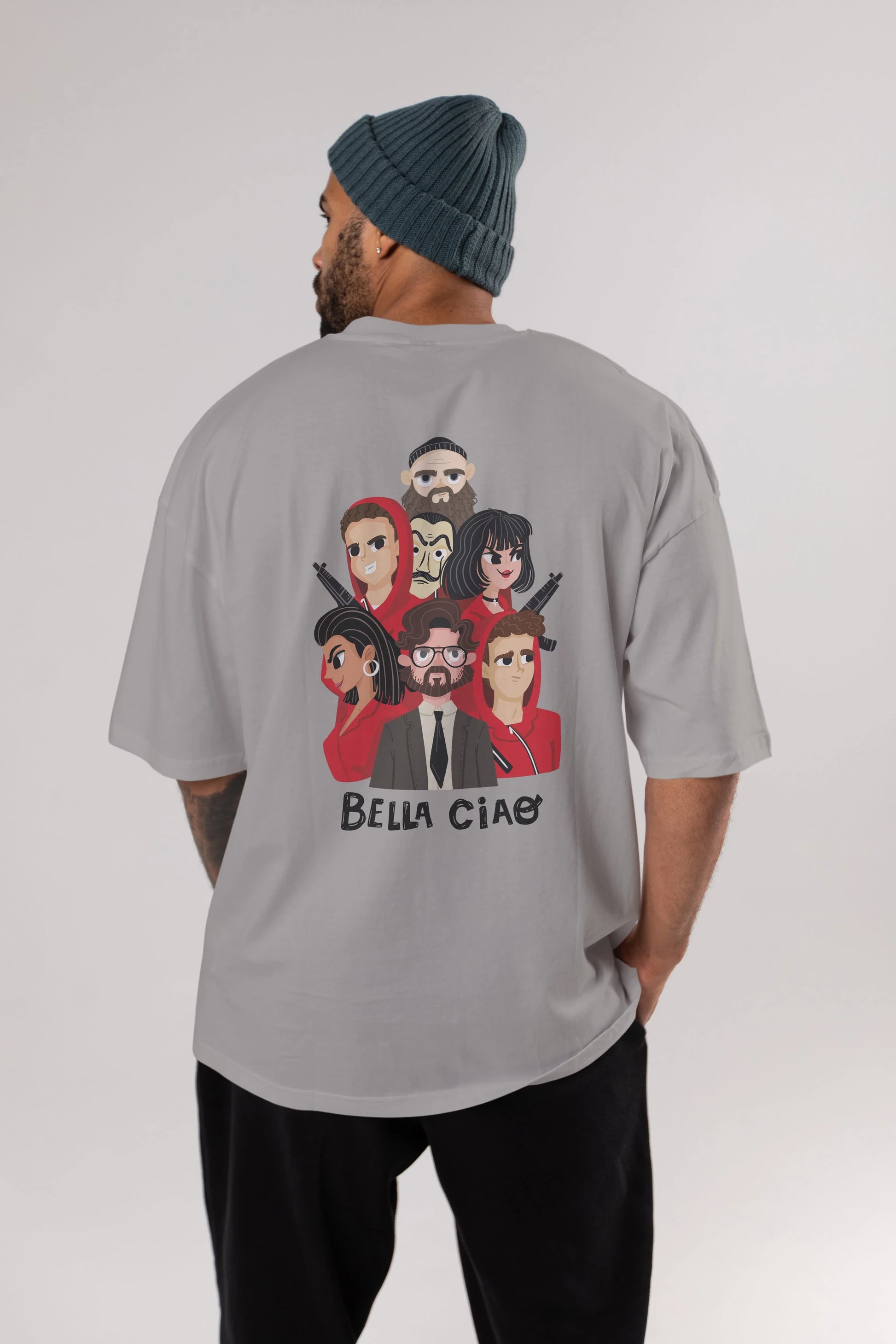 La Casa De Papel (13) Arka Baskılı Oversize t-shirt Erkek Kadın Unisex %100 Pamuk Bisiklet Yaka tişort