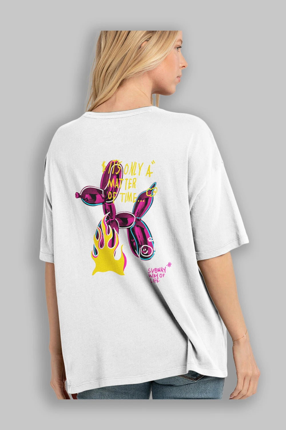 Street Vibes Arka Baskılı Oversize t-shirt Erkek Kadın Unisex