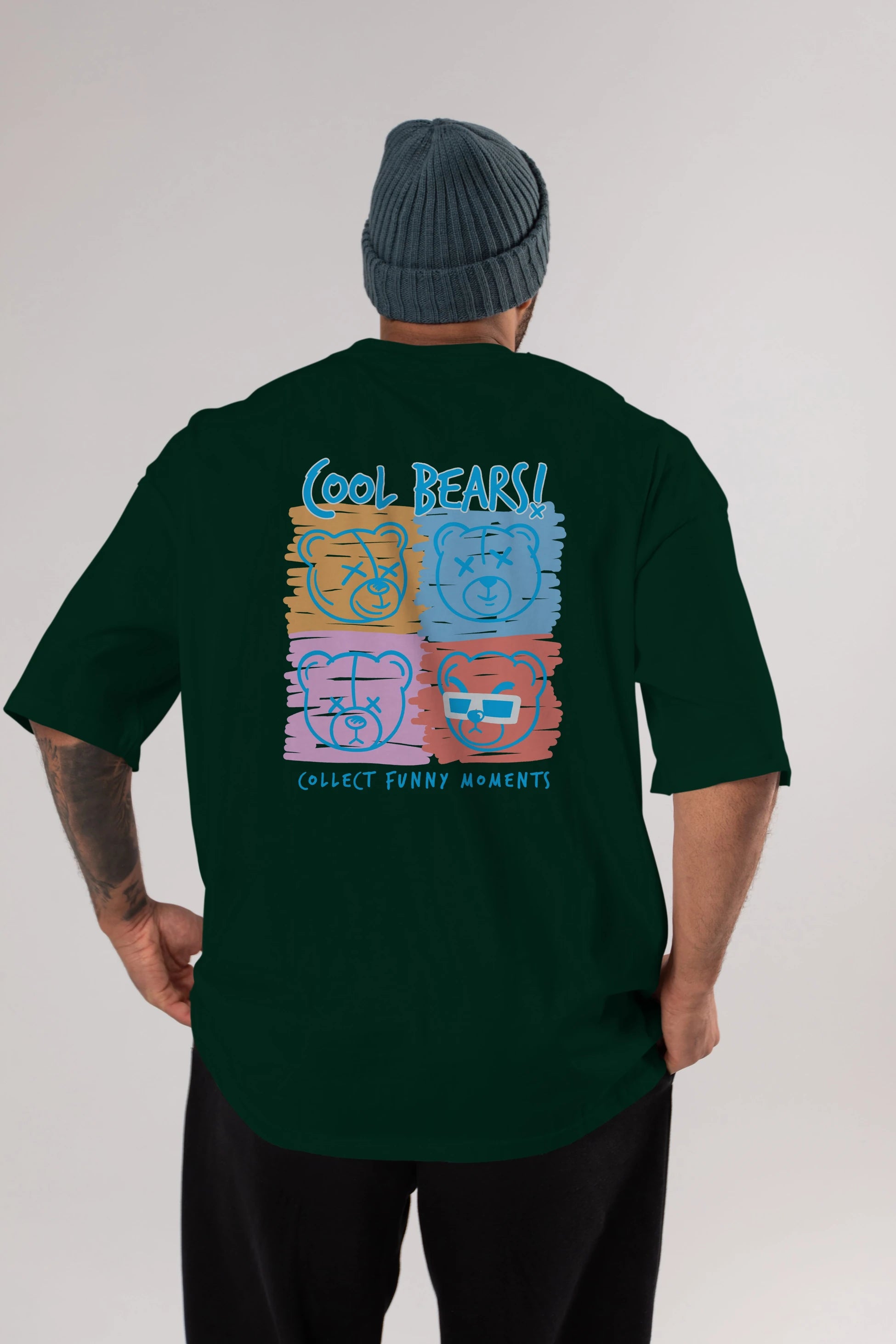 Cool Bears Arka Baskılı Oversize t-shirt Erkek Kadın Unisex