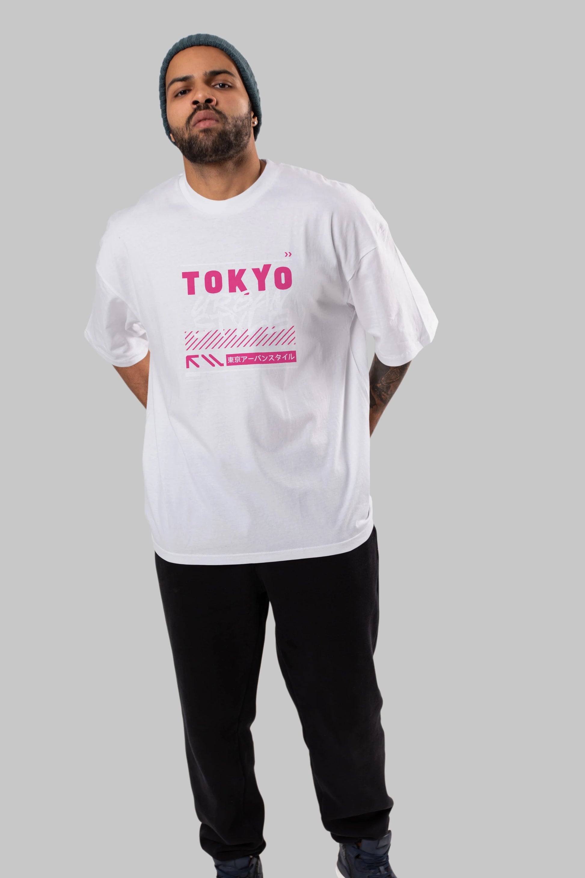 Tokyo Urban Style Ön Baskılı Oversize t-shirt Erkek Kadın Unisex