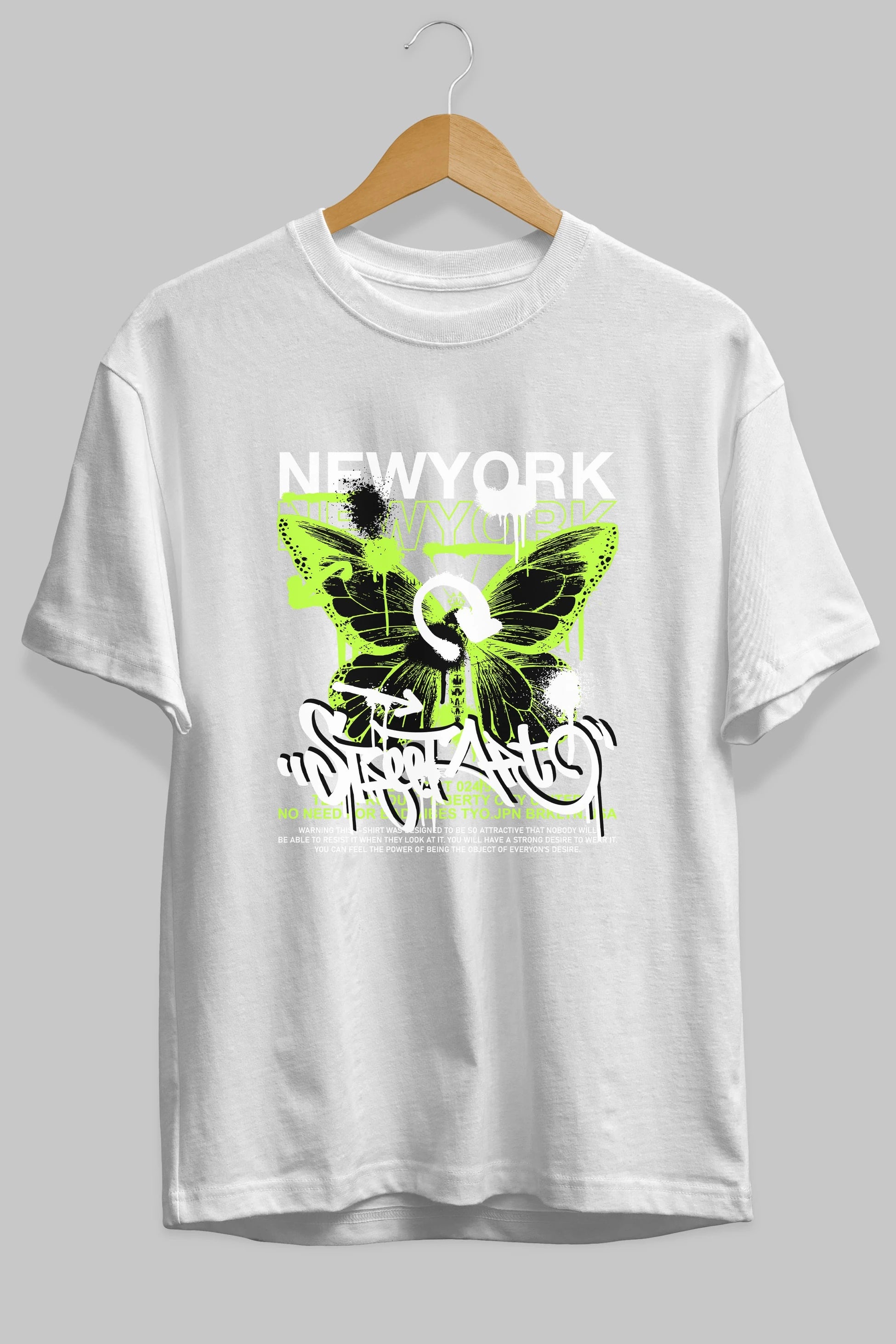 New York Street Style Ön Baskılı Oversize t-shirt Erkek Kadın Unisex