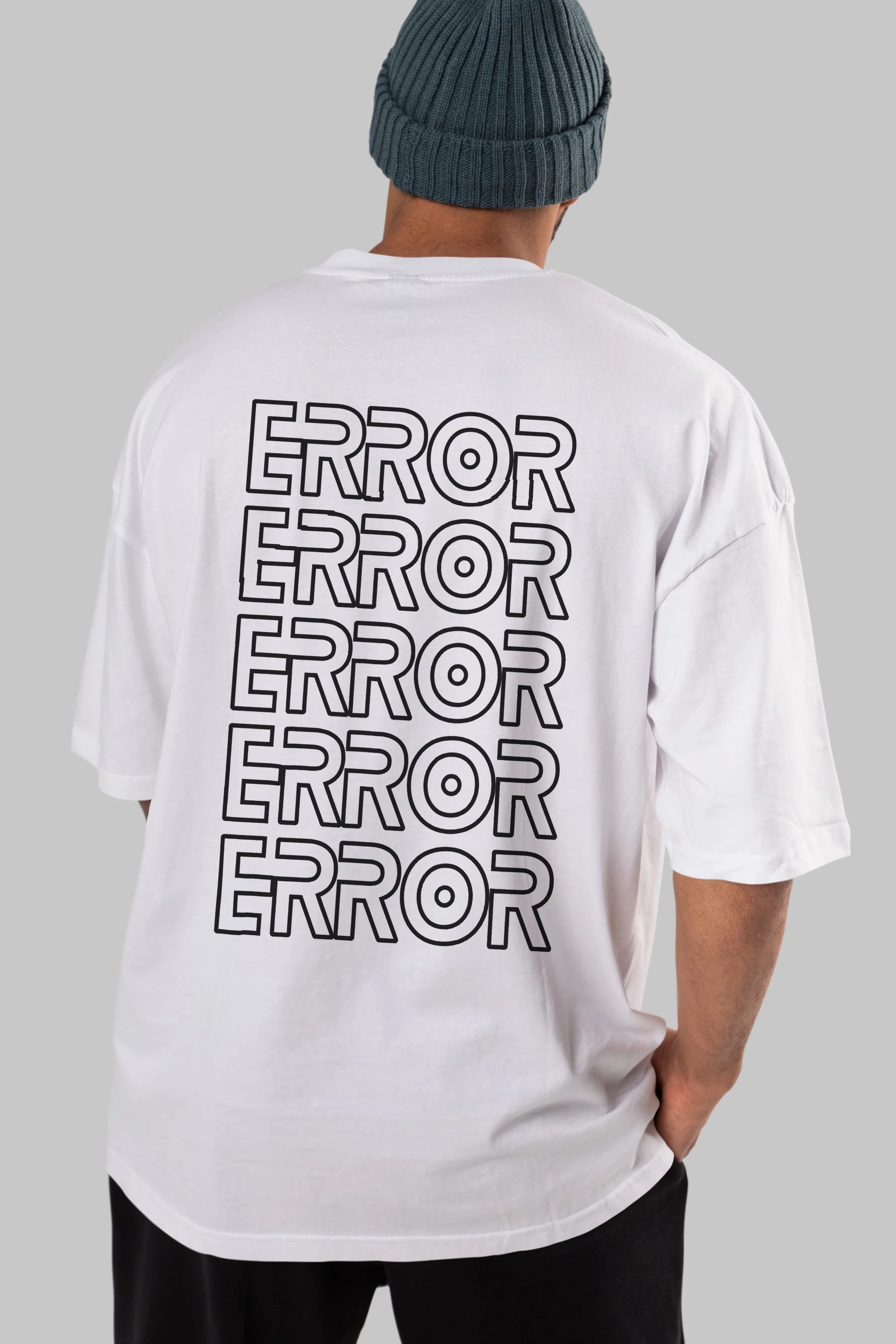 Error Yazılı Arka Baskılı Oversize t-shirt Erkek Kadın Unisex