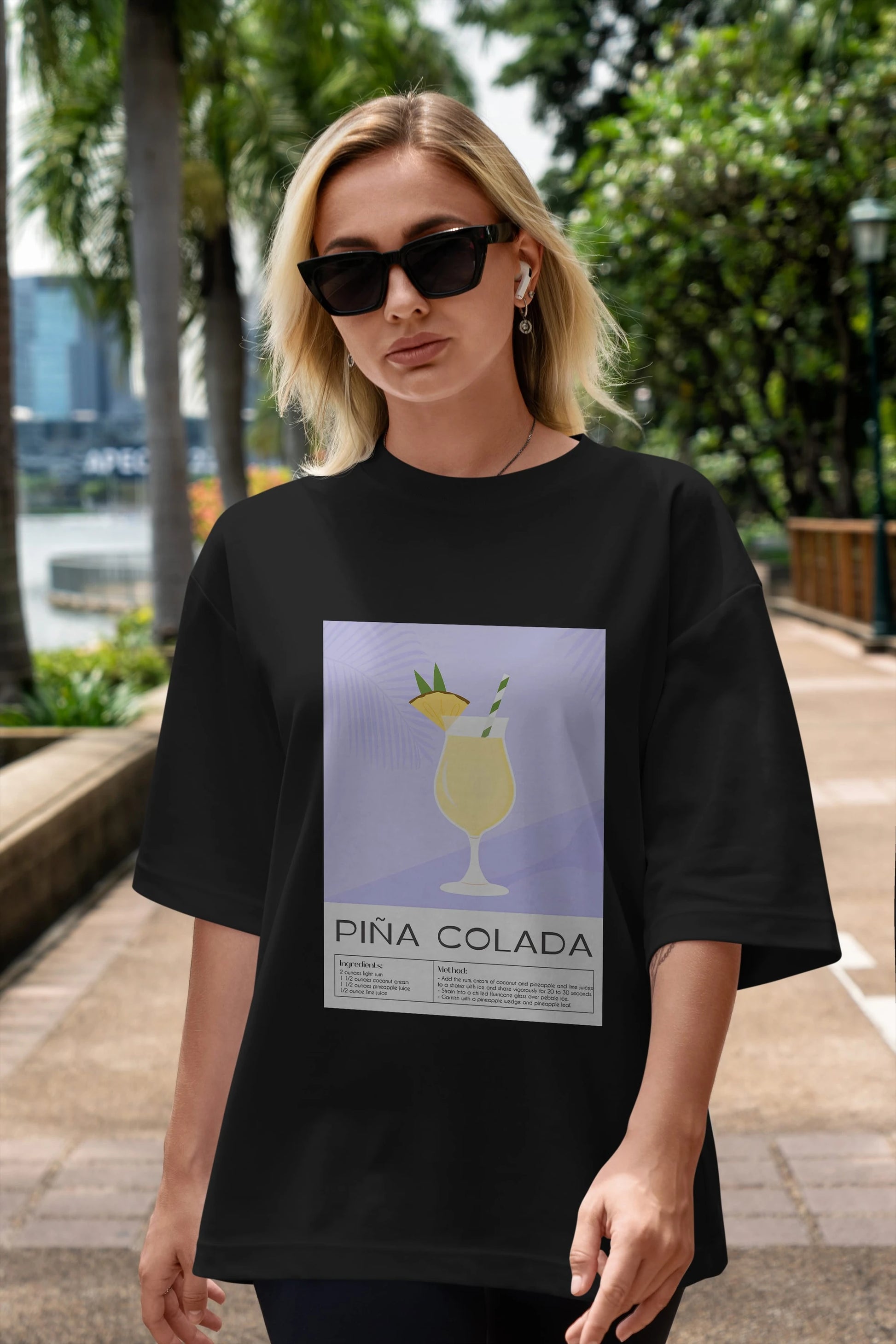 PIna Colada 6 Ön Baskılı Oversize t-shirt Erkek Kadın Unisex %100 Pamuk Bisiklet Yaka tişort