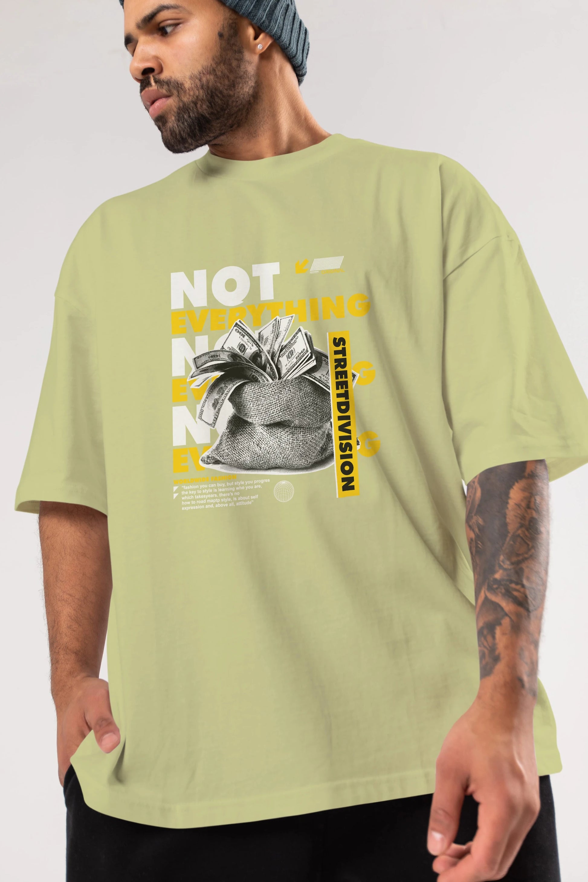 Not Everything Ön Baskılı Oversize t-shirt Erkek Kadın Unisex