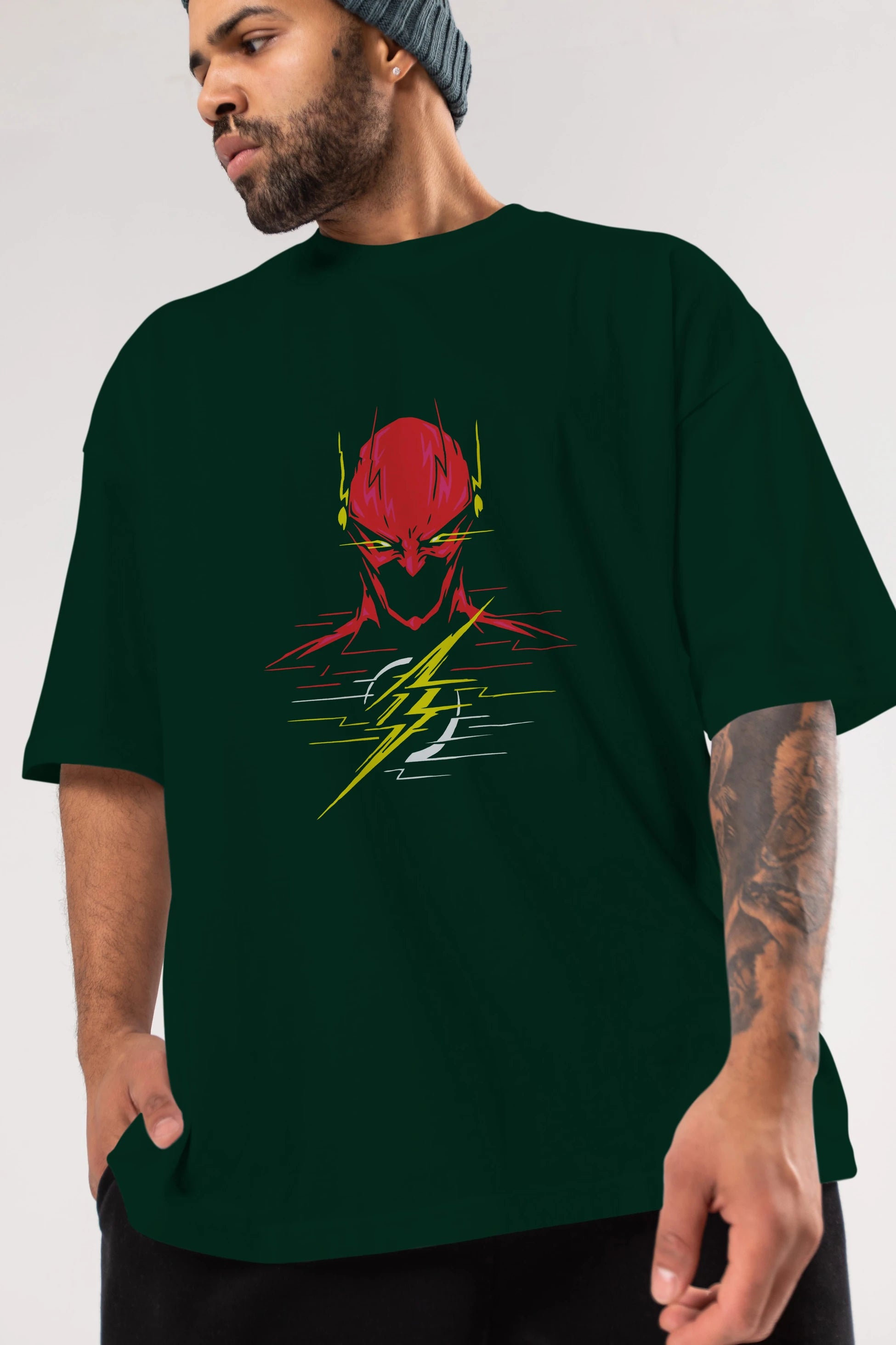Flash Avengers (2) Ön Baskılı Oversize t-shirt Erkek Kadın Unisex %100 Pamuk Bisiklet Yaka tişort