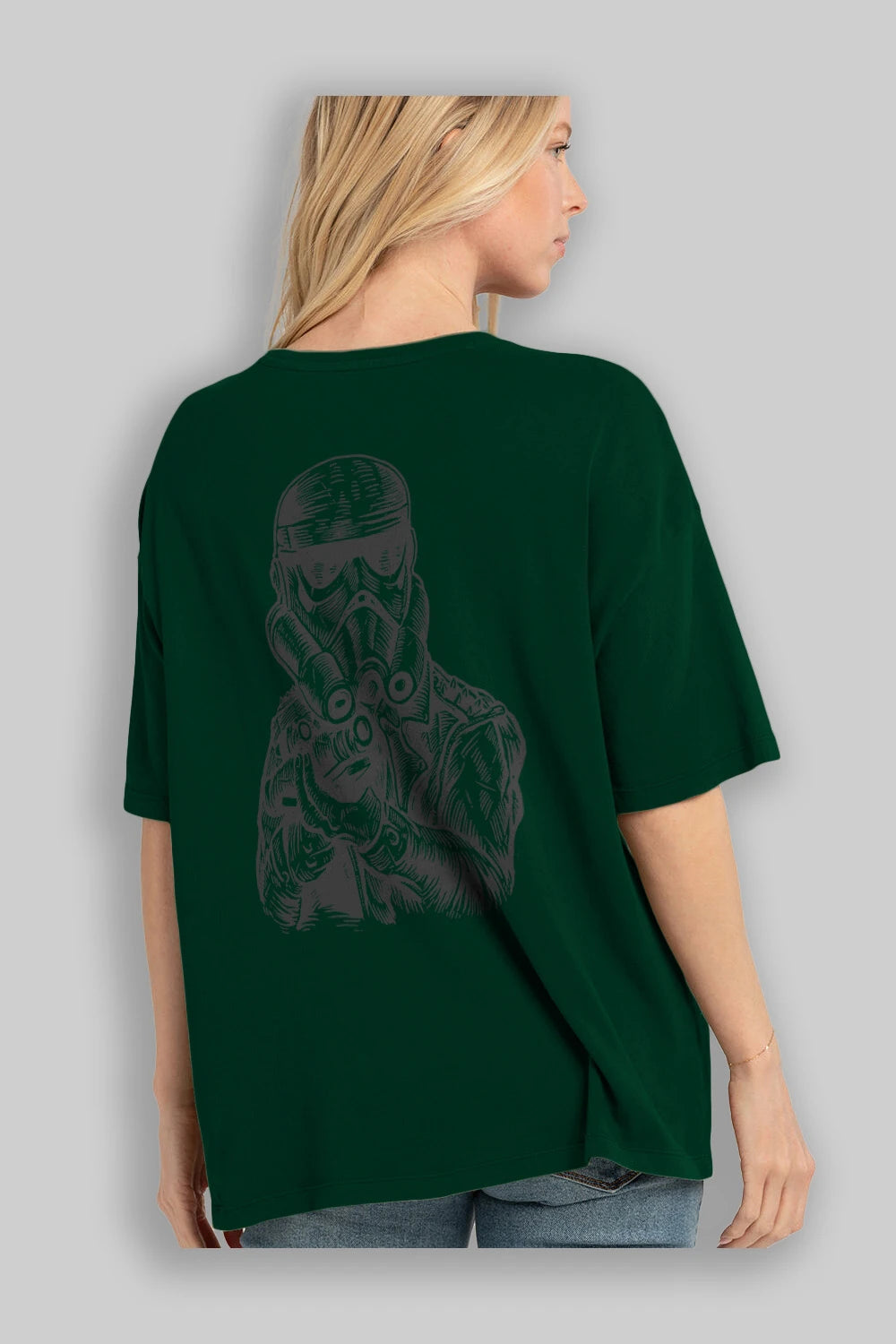 Punktrooper Arka Baskılı Oversize t-shirt Erkek Kadın Unisex %100 Pamuk