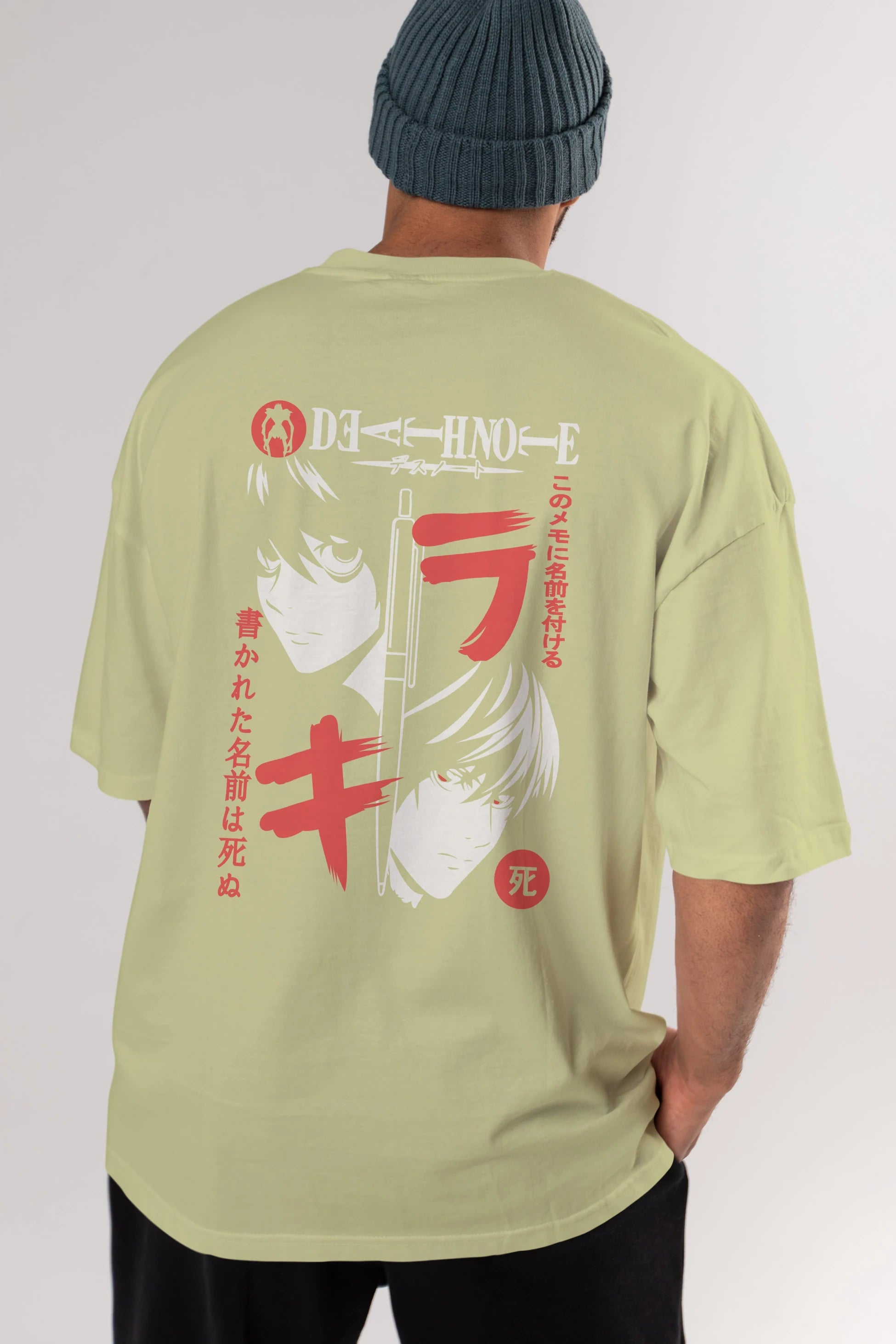 DEATHNOTE L vs KIRA Anime Arka Baskılı Oversize t-shirt Erkek Kadın Unisex