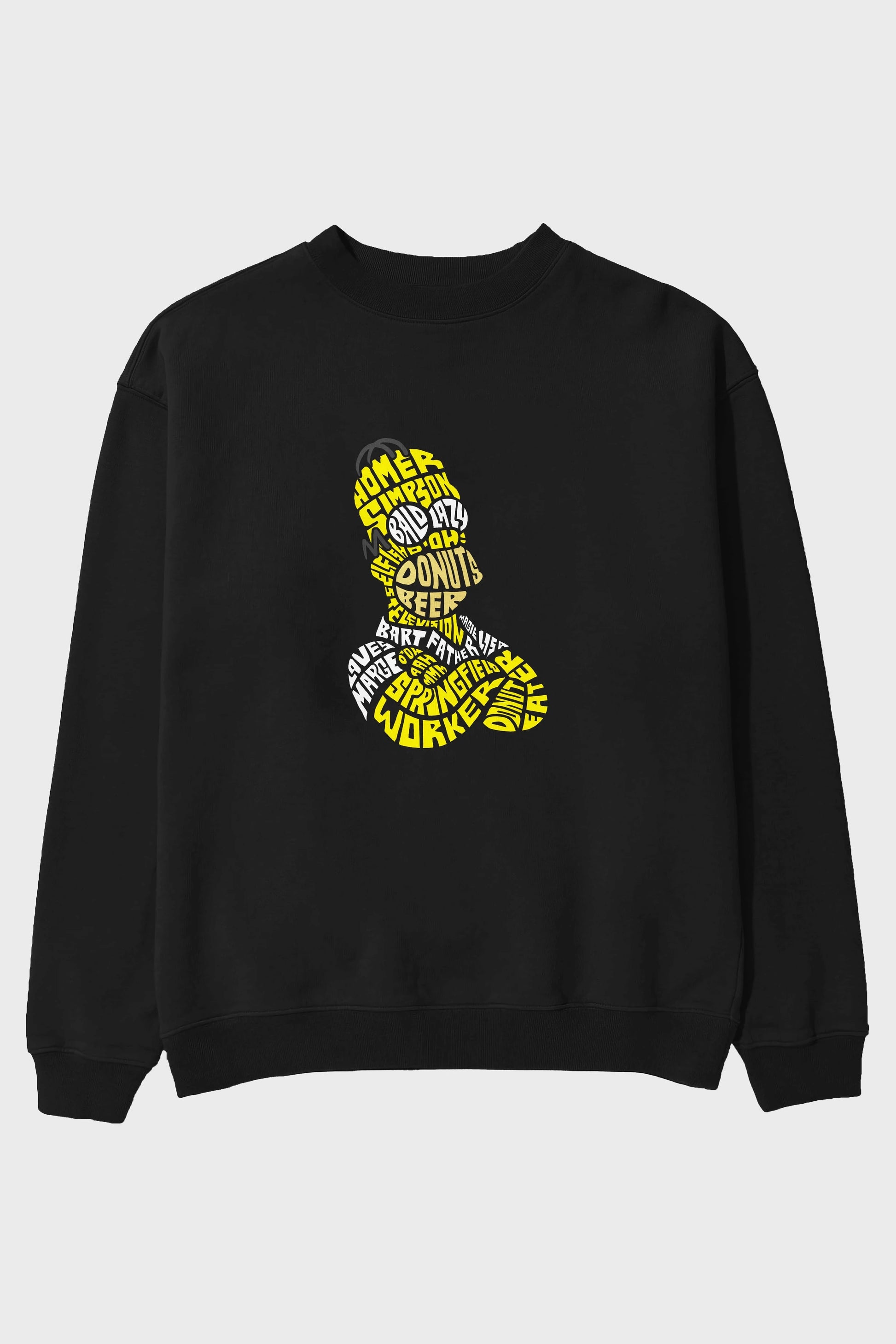 Homer Simpson Ön Baskılı Oversize Sweatshirt Erkek Kadın Unisex