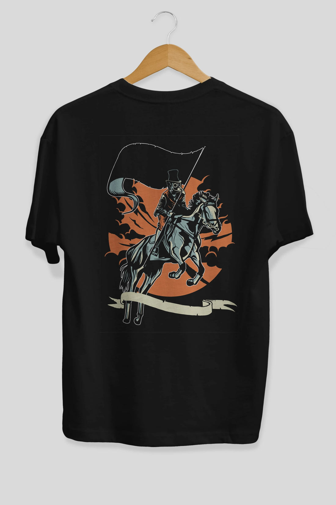 Plague Doctor Arka Baskılı Oversize t-shirt Erkek Kadın Unisex %100 Pamuk