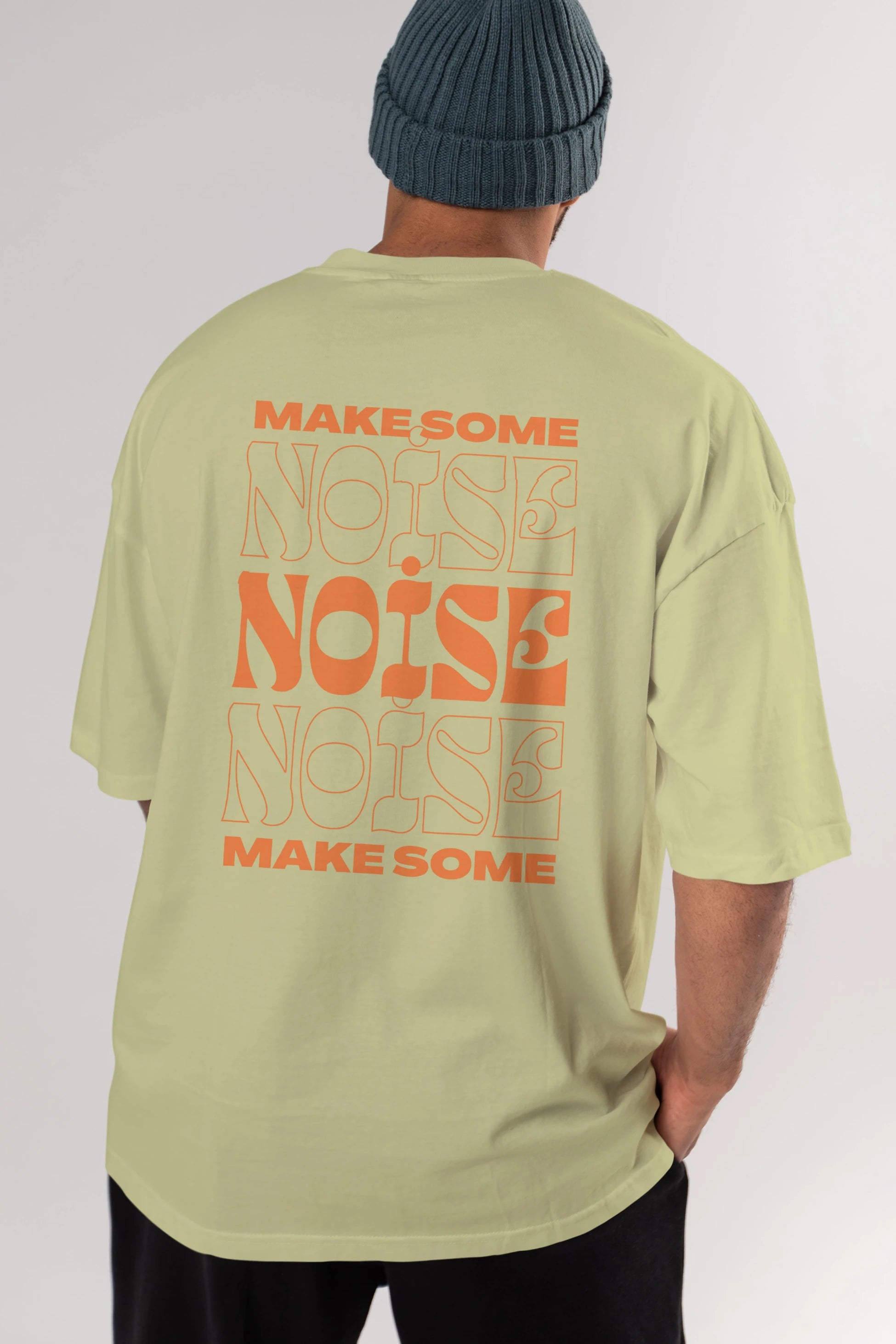 Make Some Noise Yazılı 2 Arka Baskılı Oversize t-shirt Erkek Kadın Unisex