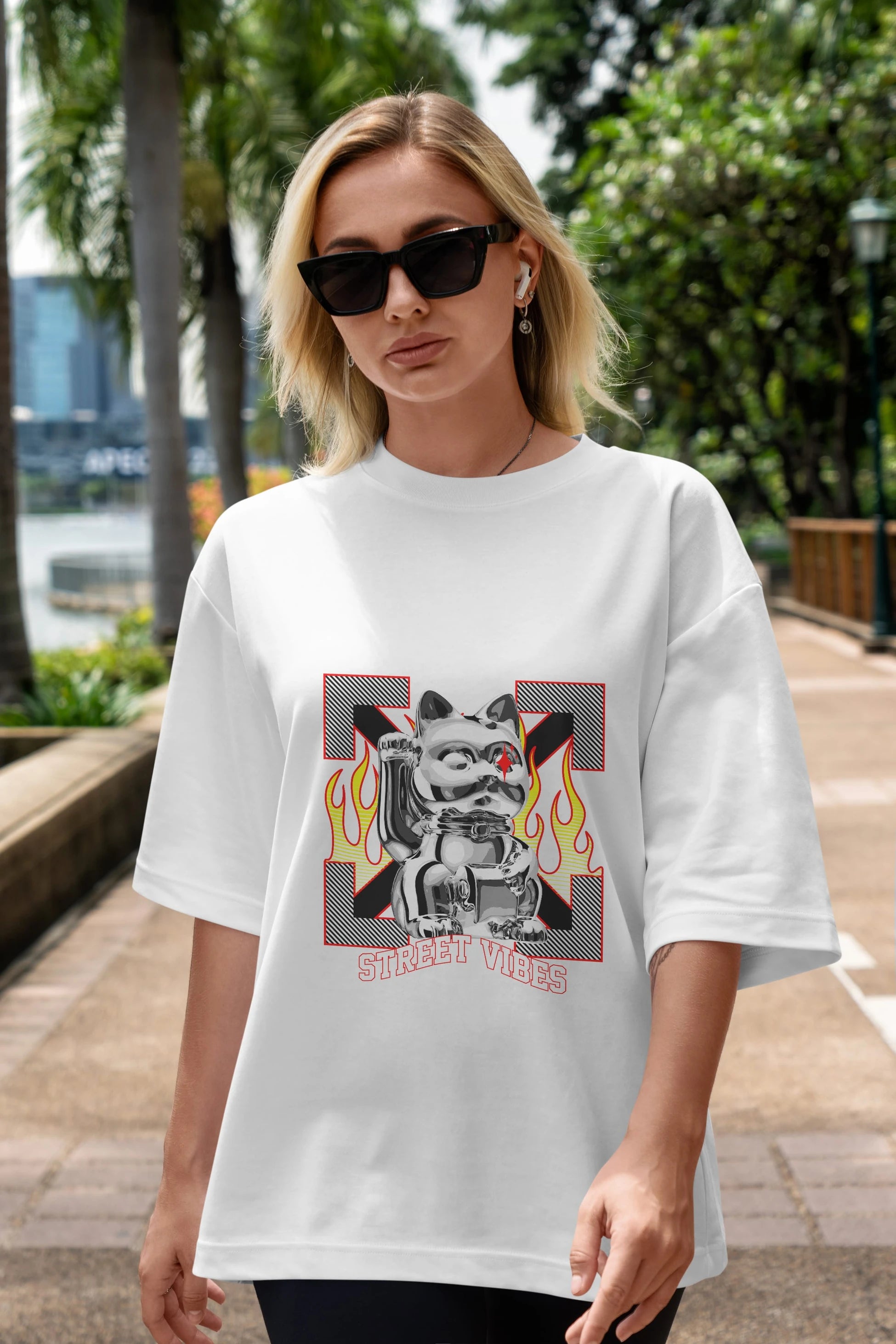 Lucky Street Vibes Ön Baskılı Oversize t-shirt Erkek Kadın Unisex