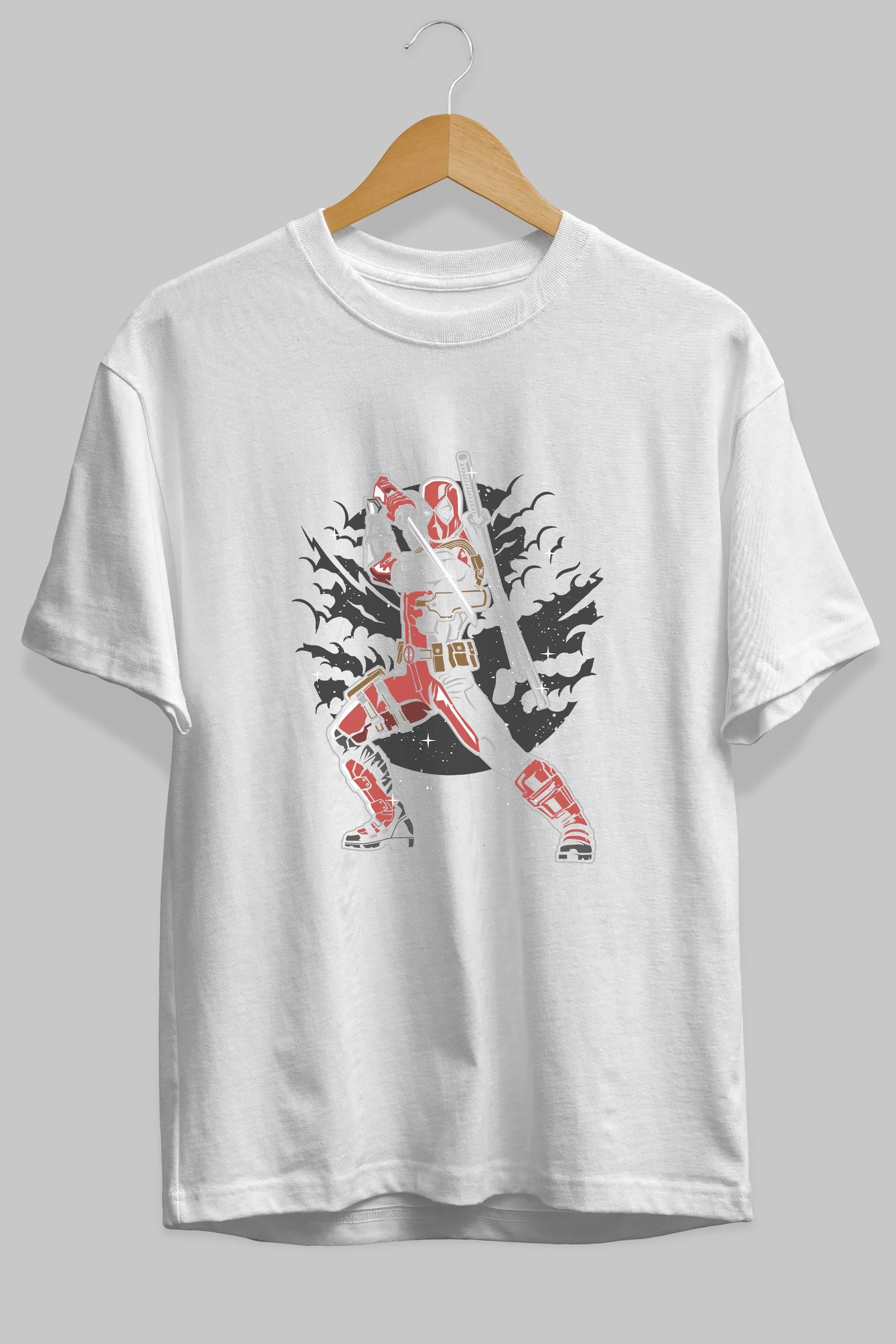 Deadpool Ön Baskılı Oversize t-shirt Erkek Kadın Unisex %100 Pamuk tişort