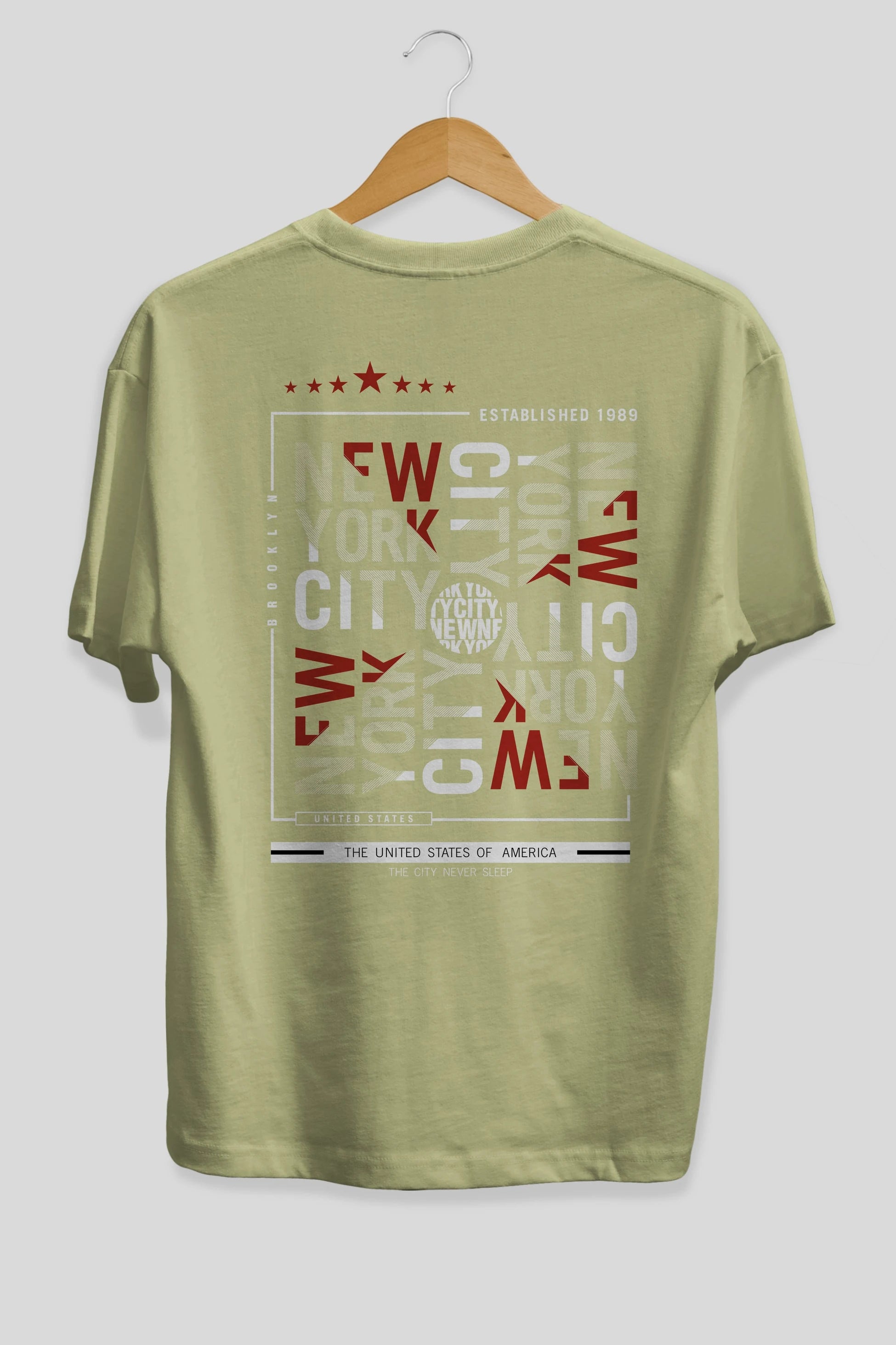 New York Style 2 Arka Baskılı Oversize t-shirt Erkek Kadın Unisex