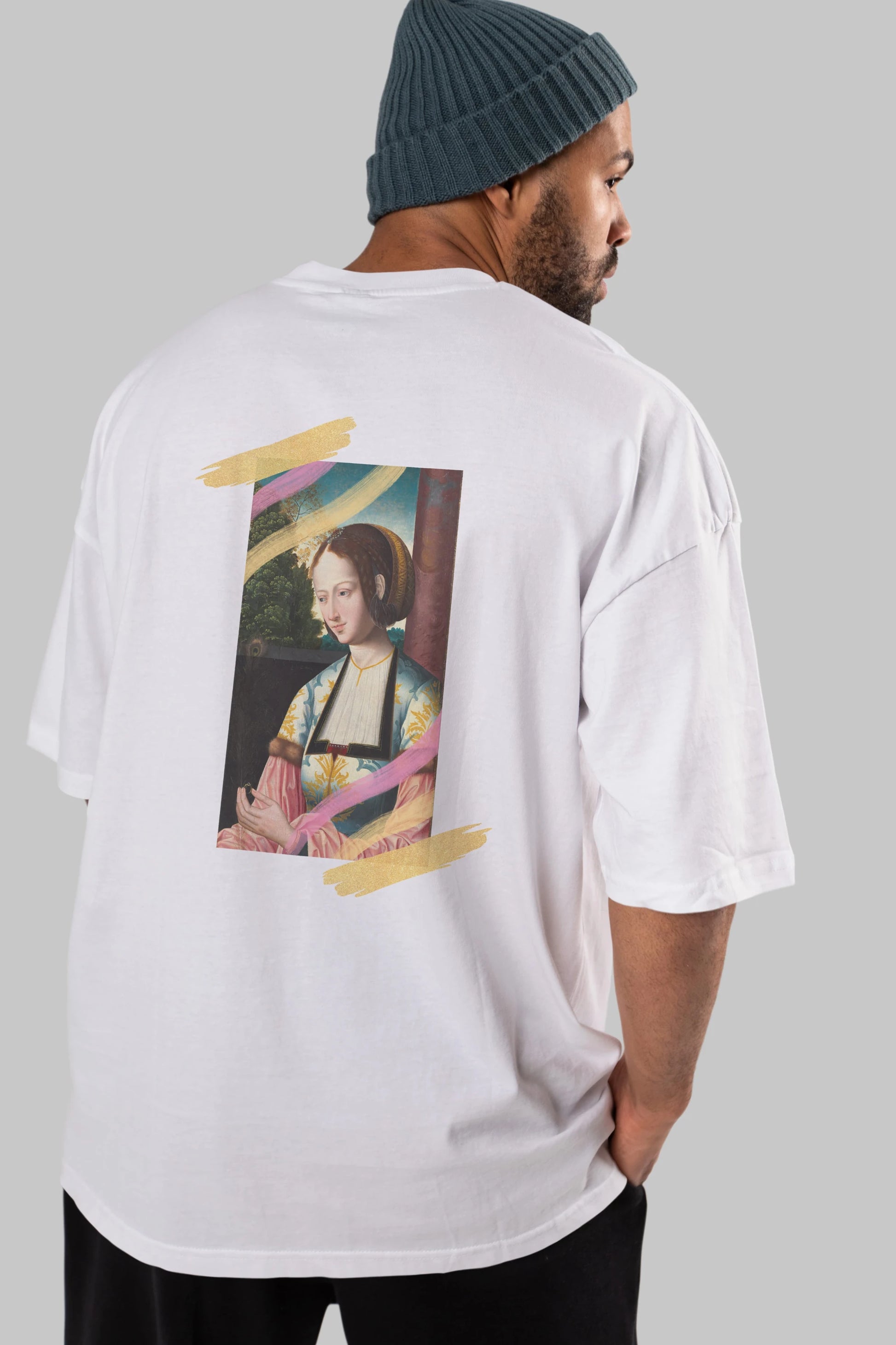 Woman Portrait Arka Baskılı Oversize t-shirt Erkek Kadın Unisex