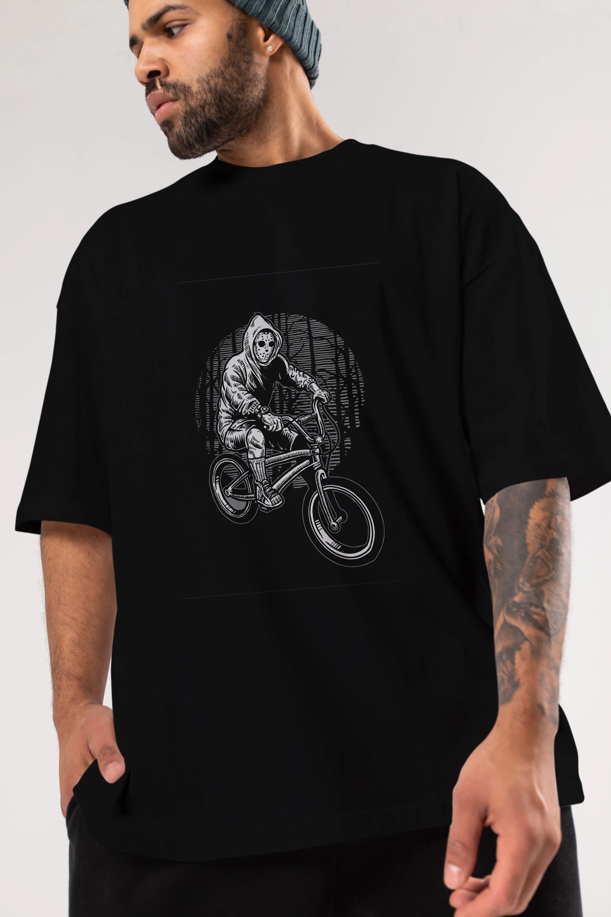 Ride Bike To Kill Ön Baskılı Oversize t-shirt Erkek Kadın Unisex %100 Pamuk tişort