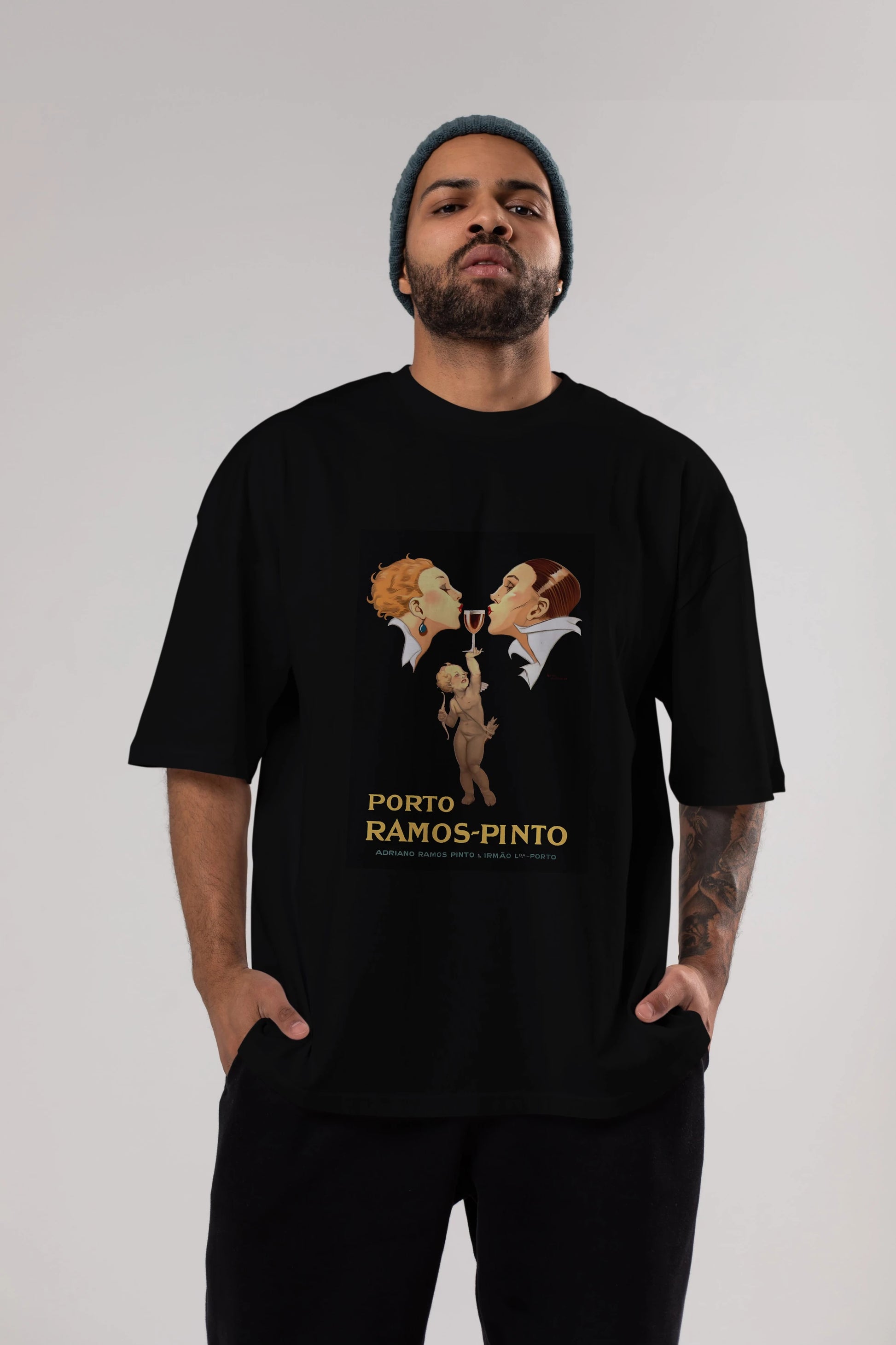 Porto Ramos Pinto Ön Baskılı Oversize t-shirt Erkek Kadın Unisex %100 Pamuk Bisiklet Yaka tişort