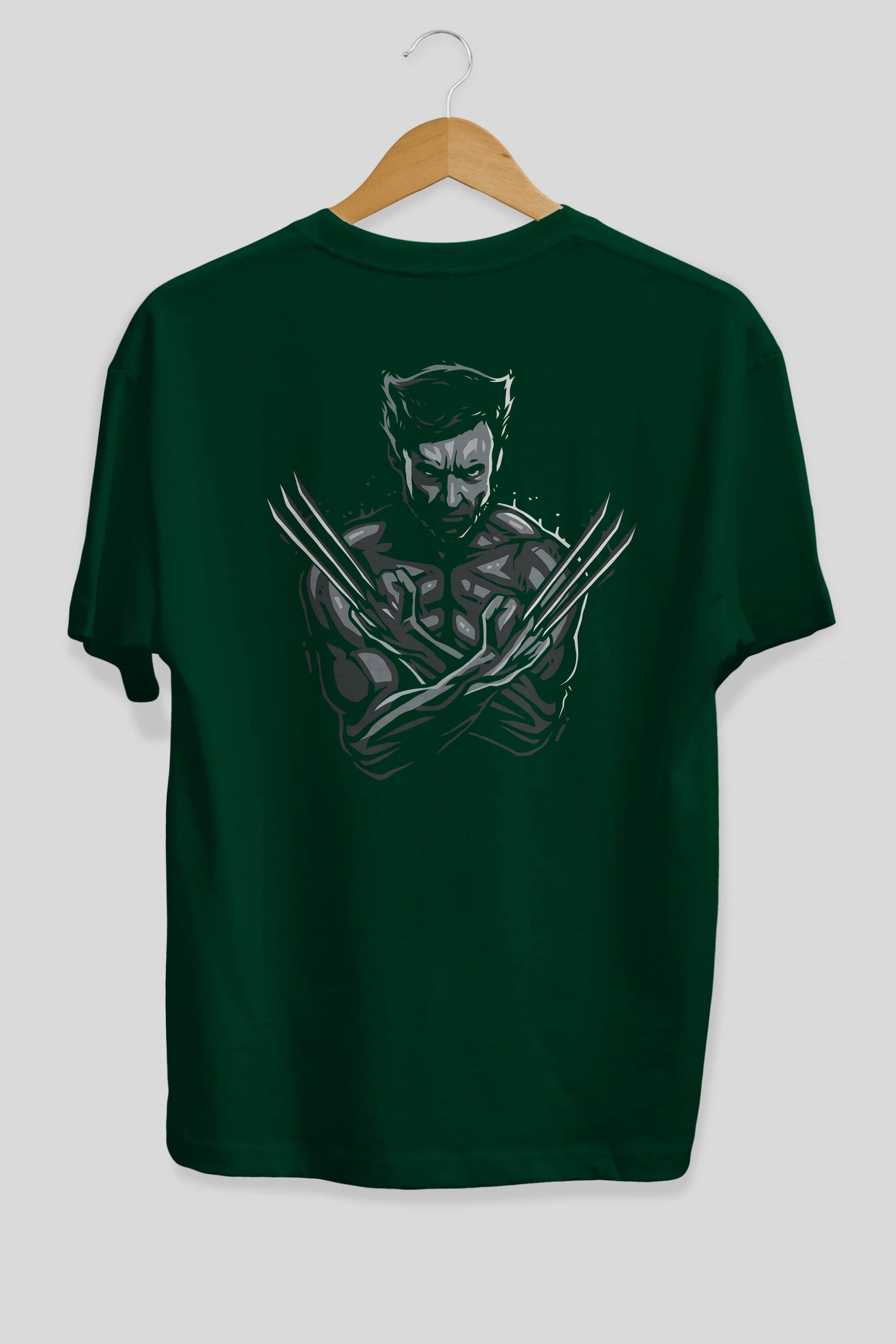 Wolverine Arka Baskılı Oversize t-shirt Erkek Kadın Unisex %100 Pamuk Bisiklet Yaka tişort