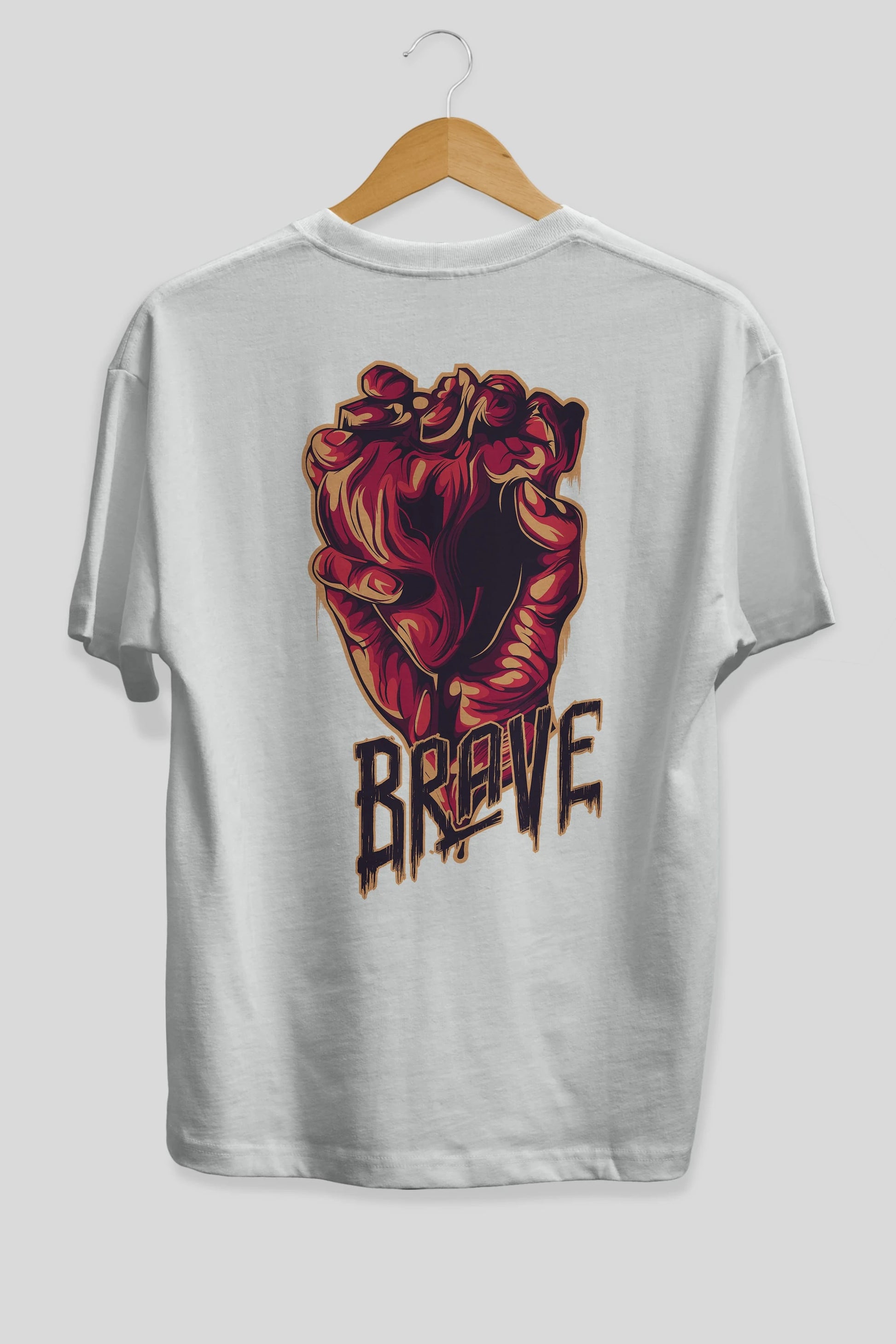 Brave Streetwear Arka Baskılı Oversize t-shirt Erkek Kadın Unisex