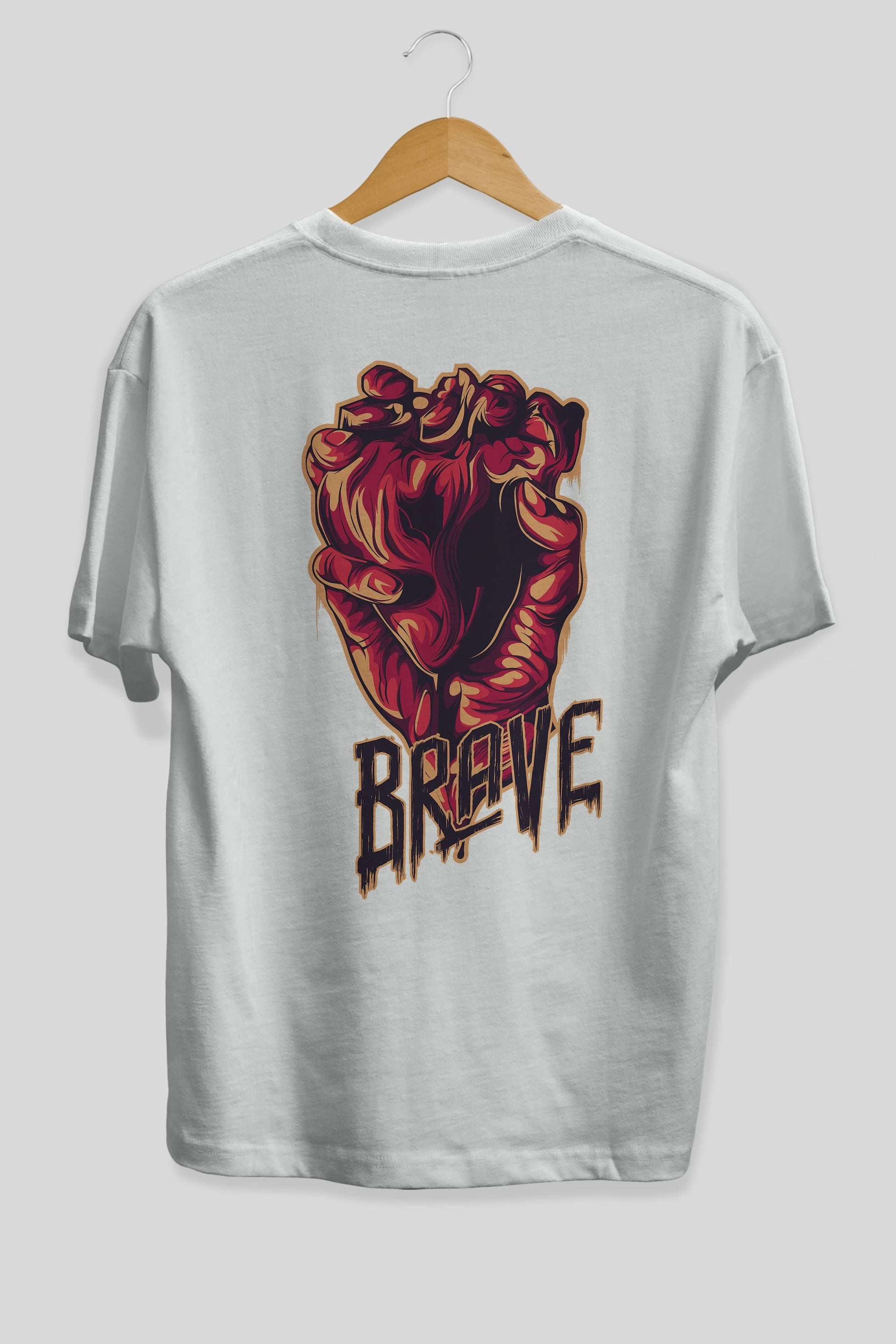Brave Streetwear Arka Baskılı Oversize t-shirt Erkek Kadın Unisex