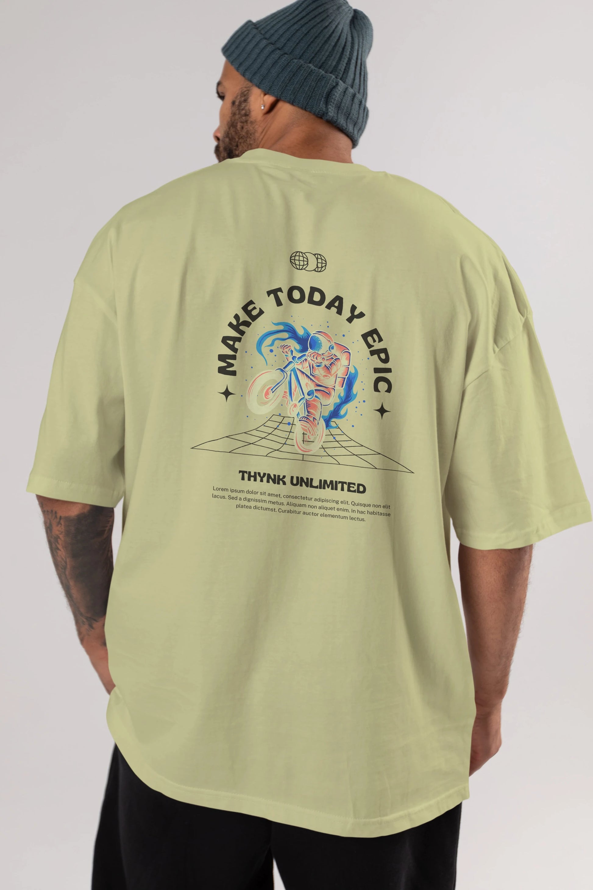 Make Today Epic Arka Baskılı Oversize t-shirt Erkek Kadın Unisex
