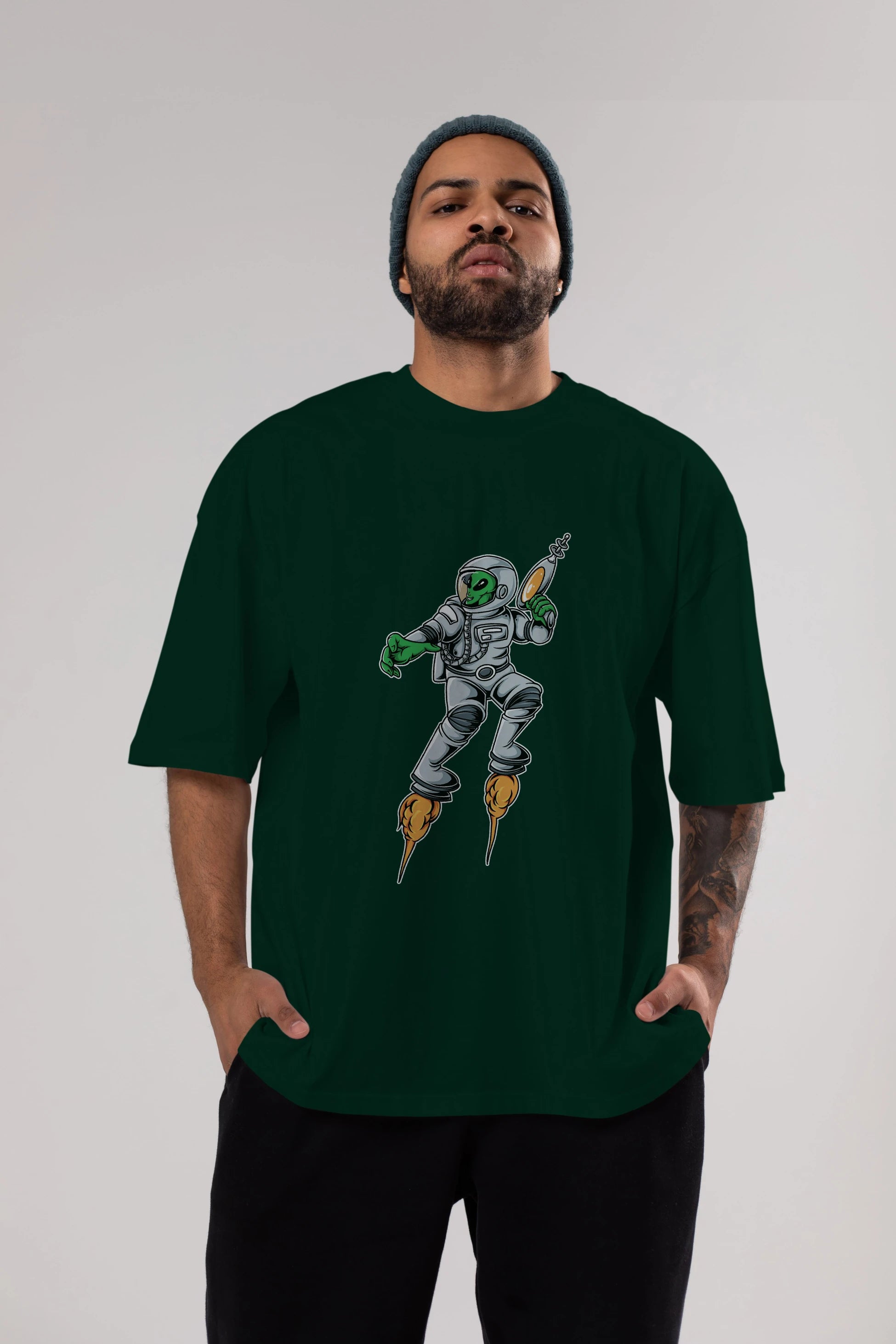 Alien Wars Tshirt Ön Baskılı Oversize t-shirt Erkek Kadın Unisex